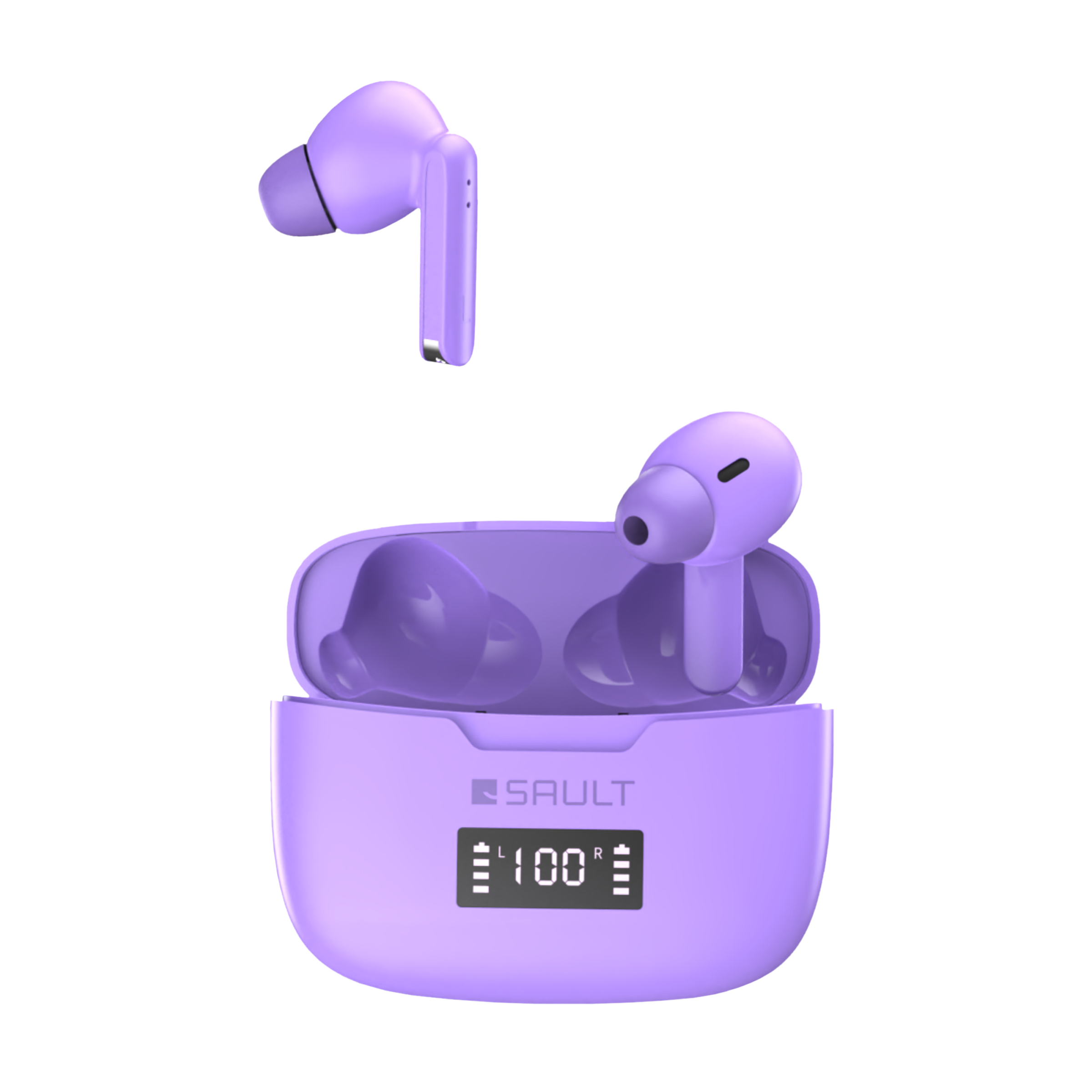 SAULT Airplugs 2x TWS Earbuds with Noise Isolation (IP57 Water Resistant, Touch Sensor, Purple)_1