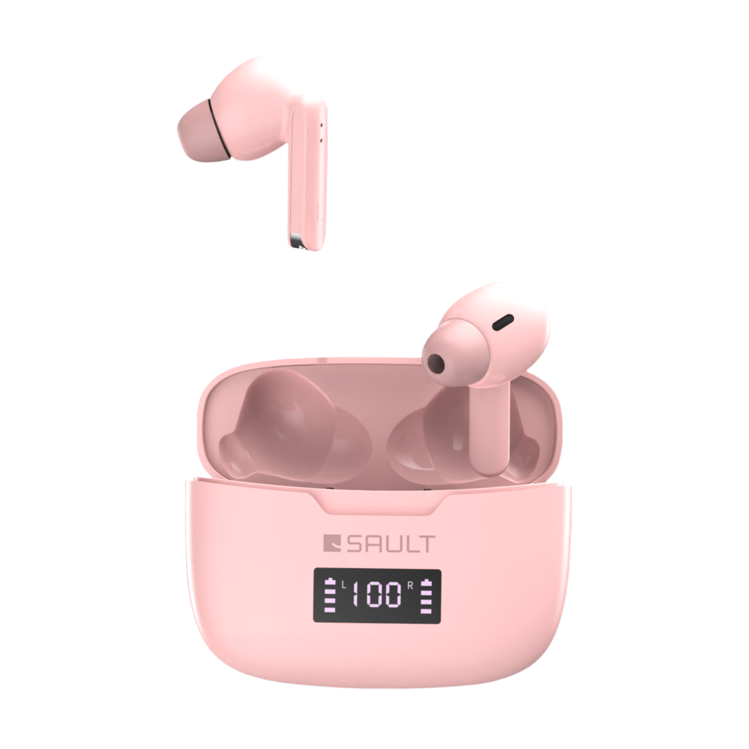 SAULT Airplugs 2x TWS Earbuds with Noise Isolation (IP57 Water Resistant, Touch Sensor, Pink)_1
