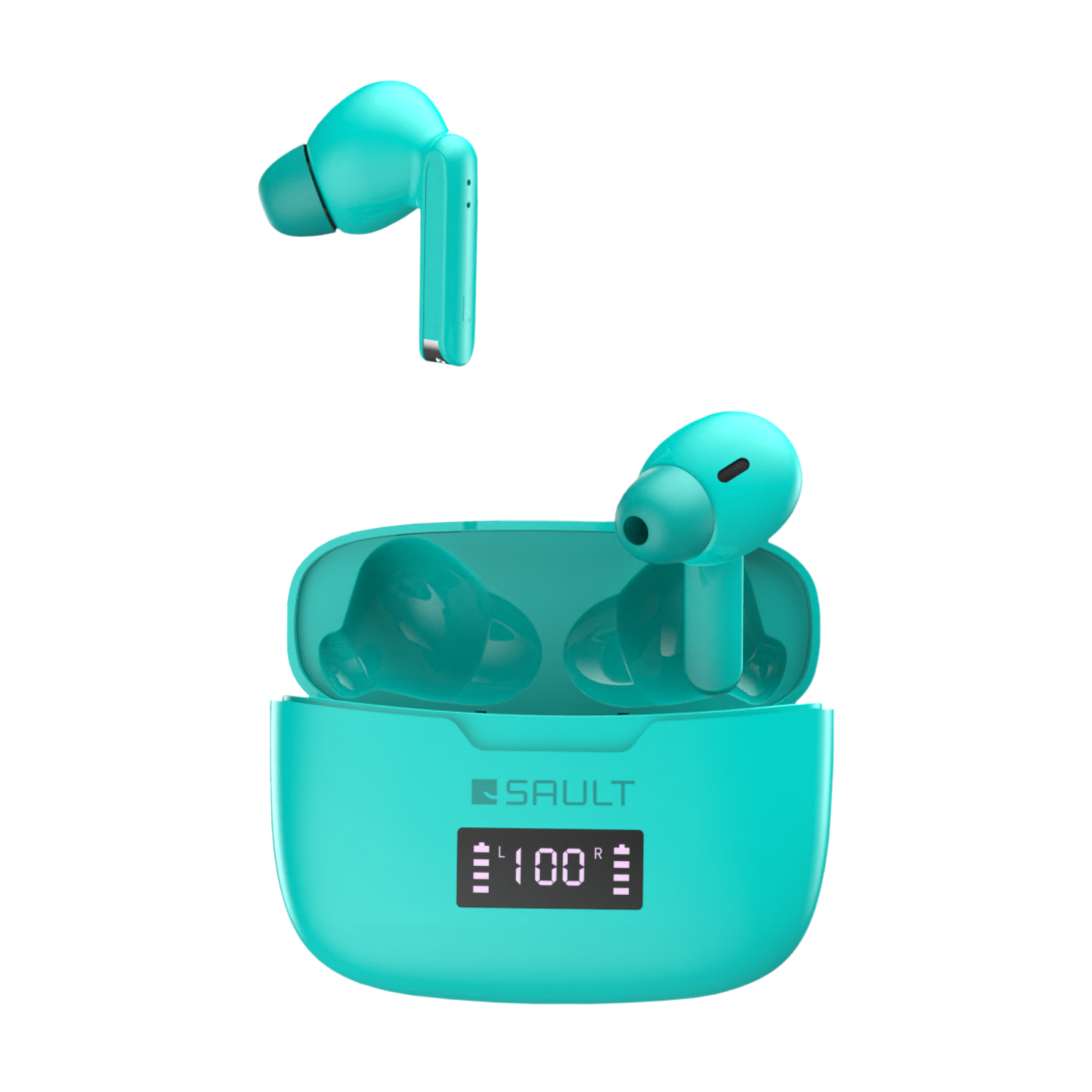 SAULT Airplugs 2x TWS Earbuds with Noise Isolation (IP57 Water Resistant, Touch Sensor, Green)_1