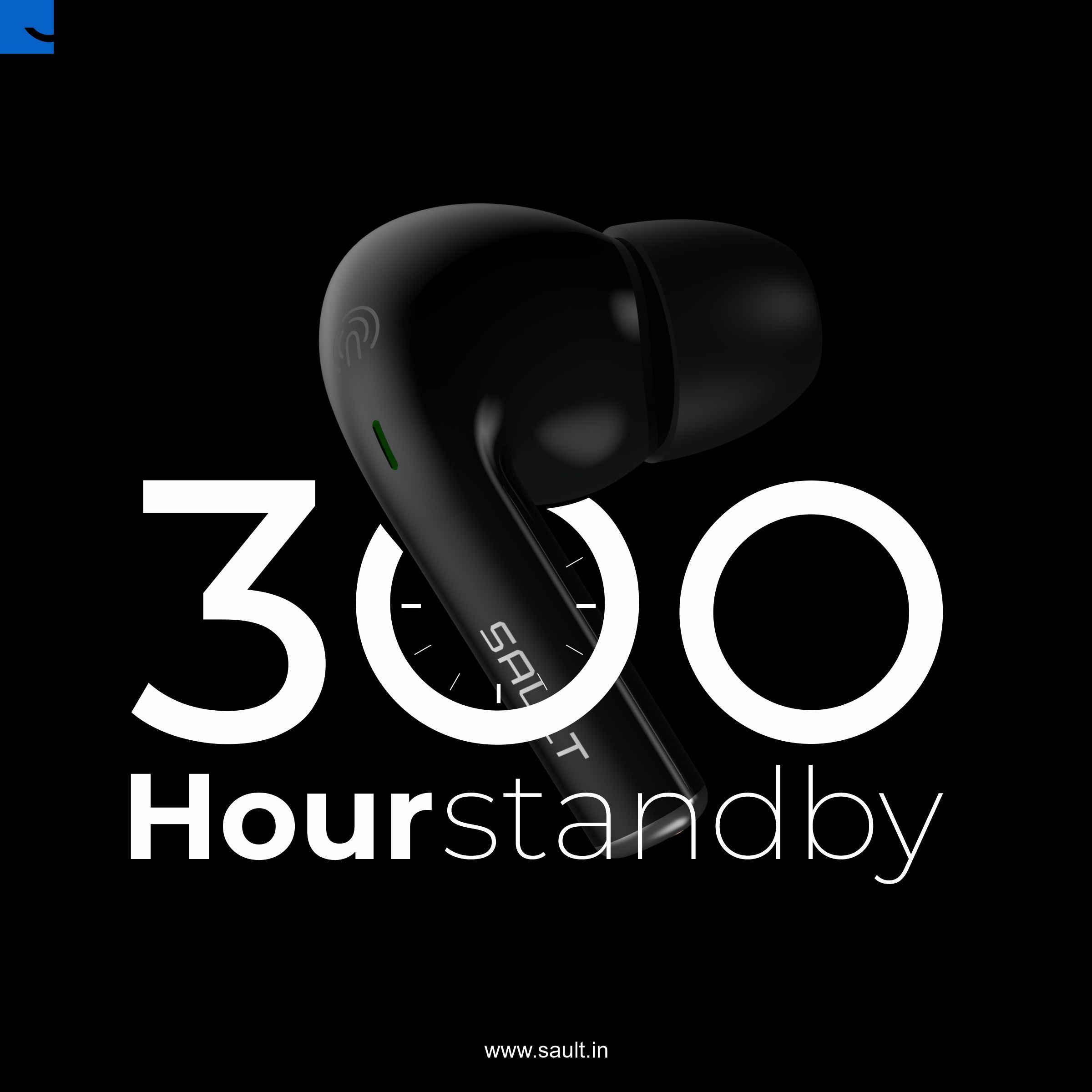 SAULT Airplugs 3x TWS Earbuds with Noise Isolation (IPX6 Water Resistant, Voice Assistant, Black)_3