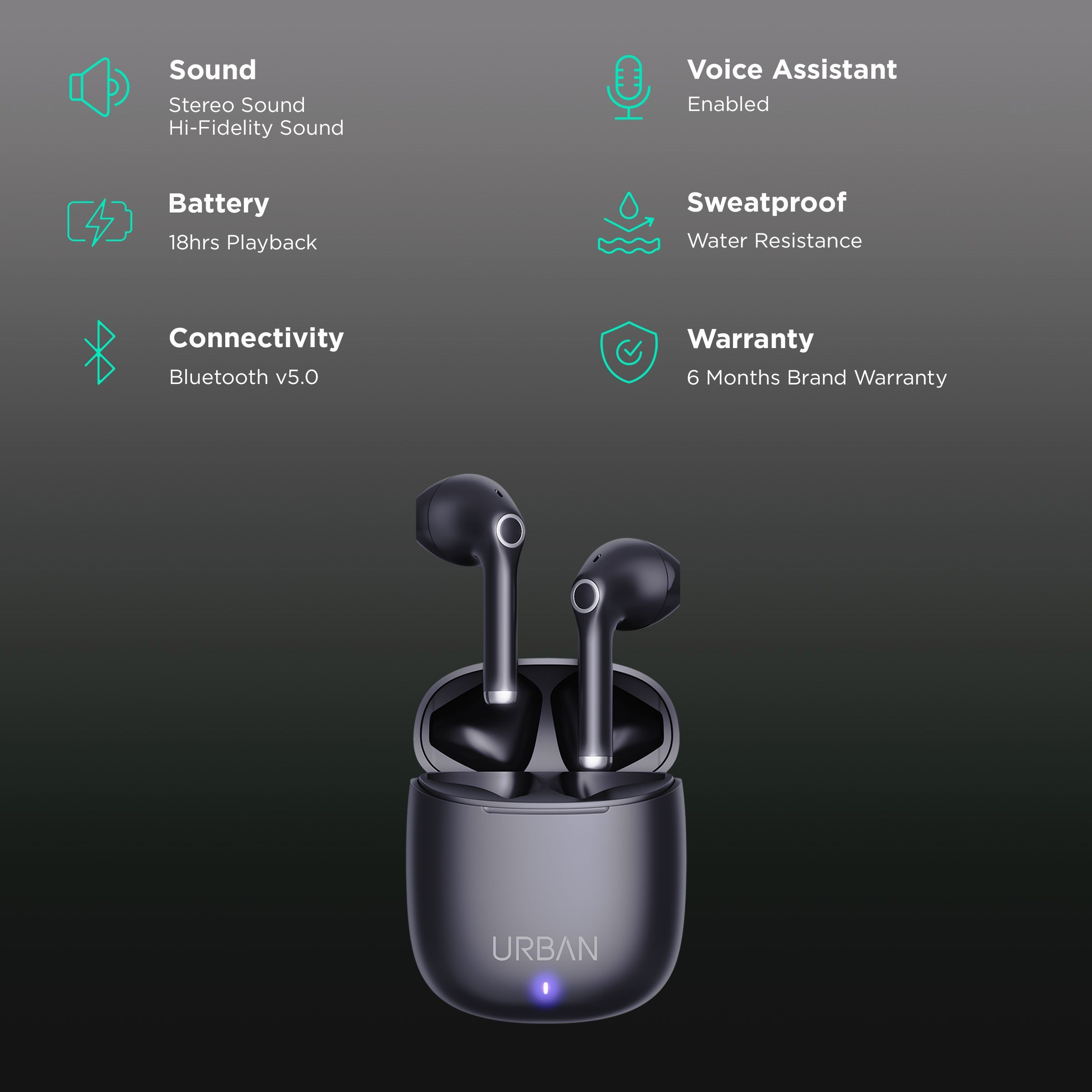 in base Urban Q1 Pro IB-1295 TWS Earbuds (Water Resistant, Upto 3 Hours Playback, Black) in base Urban Q1 Pro IB-1295 TWS Earbuds (Water Resistant, Upto 3 Hours Playback, Black)_2