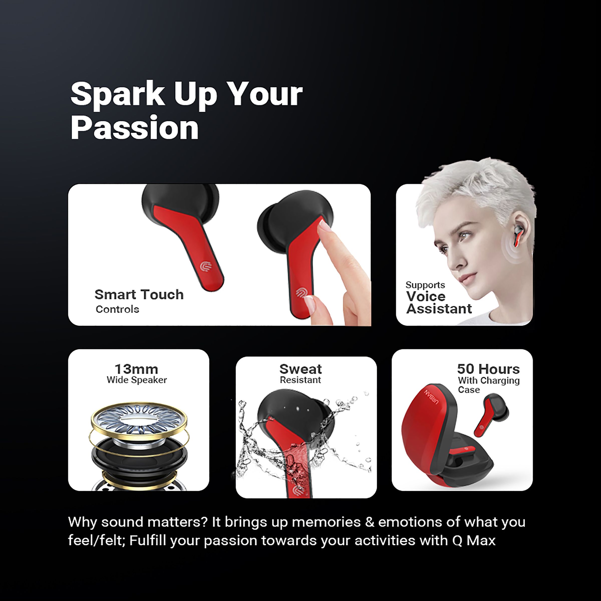 in base Urban Q Max IB -3248 TWS Earbuds (Sweat Resistant, Up to 7 Hours Playtime, Red)_6