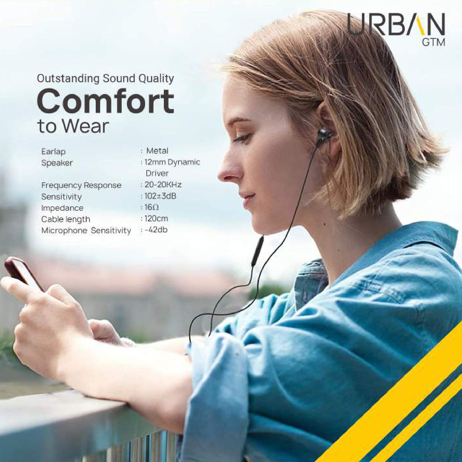 in base Urban GTM IB-1757 Wired Earphone with Mic (In Ear, Black)_8