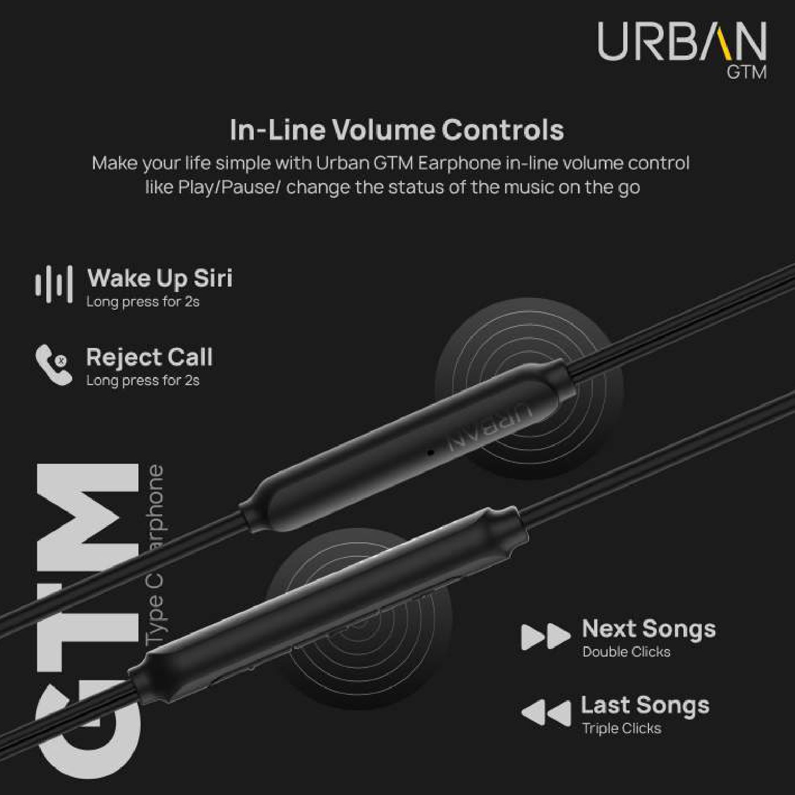 in base Urban GTM IB-1757 Wired Earphone with Mic (In Ear, Black)_12