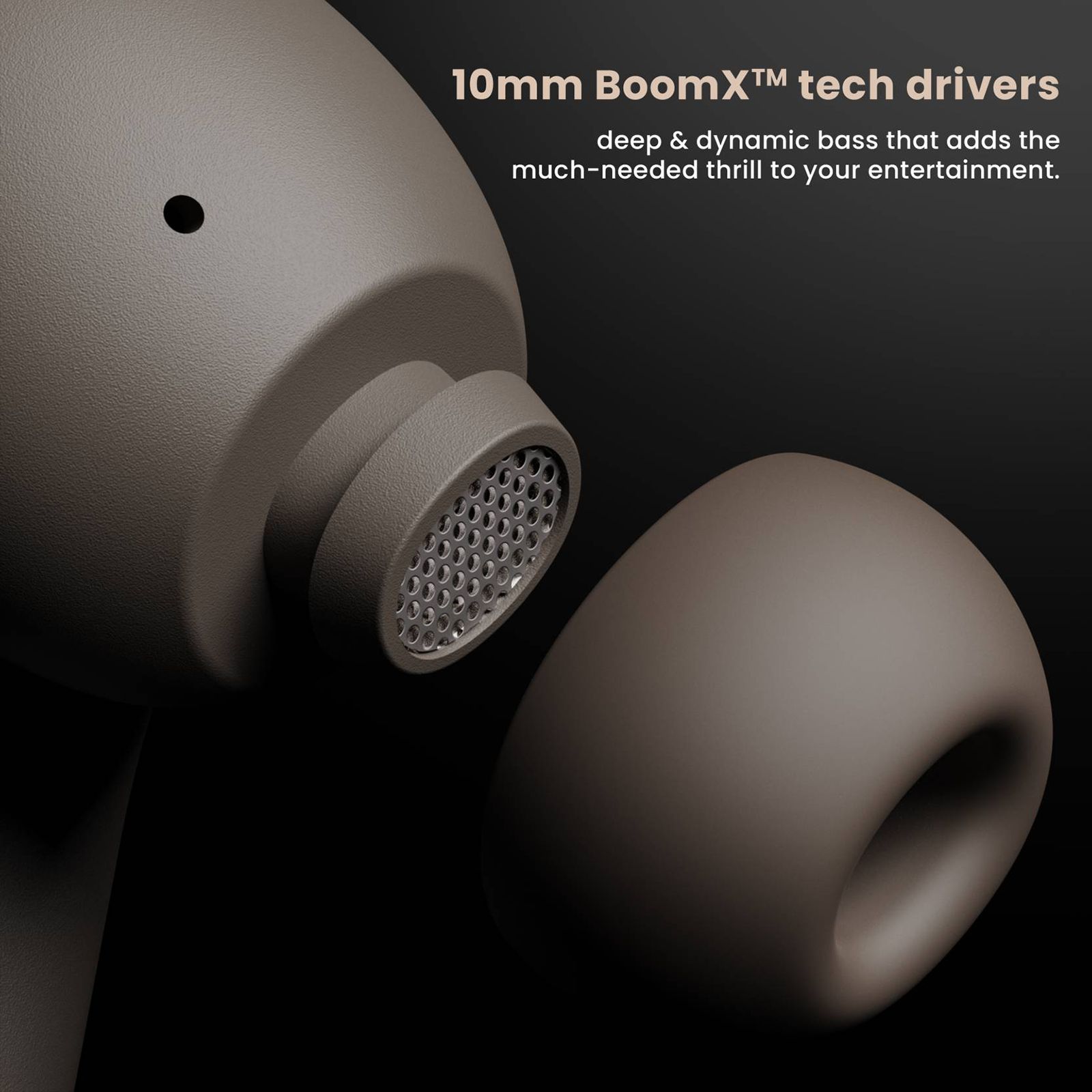 GOBOULT AirBass Z40 TWS Earbuds with Environmental Noise Cancellation (IPX5 Water Resistant, Voice Assistant, Brown)_5