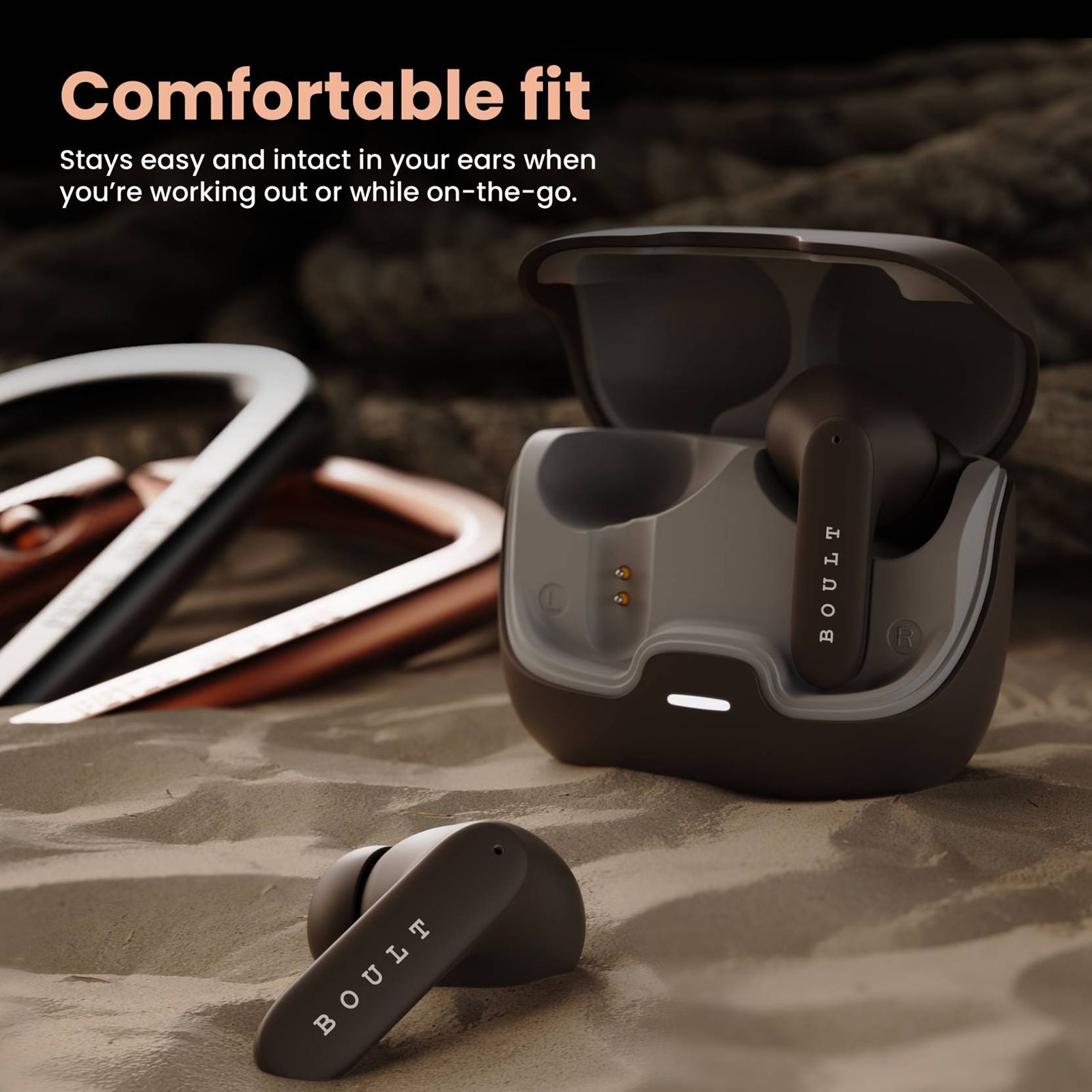 GOBOULT AirBass Z40 TWS Earbuds with Environmental Noise Cancellation (IPX5 Water Resistant, Voice Assistant, Brown)_7