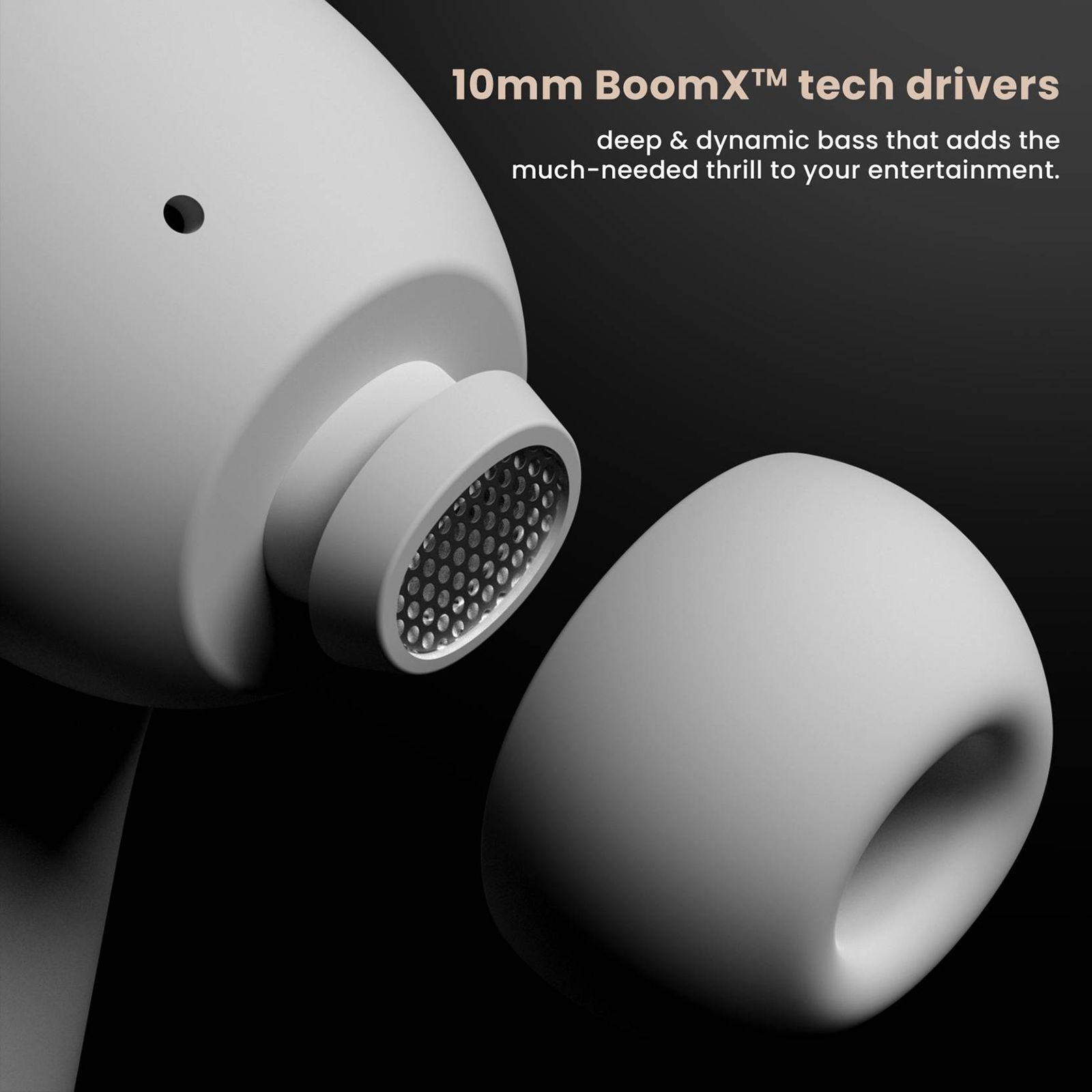 GOBOULT AirBass Z40 TWS Earbuds with Environmental Noise Cancellation (IPX5 Water Resistant, Voice Assistant, White)_5