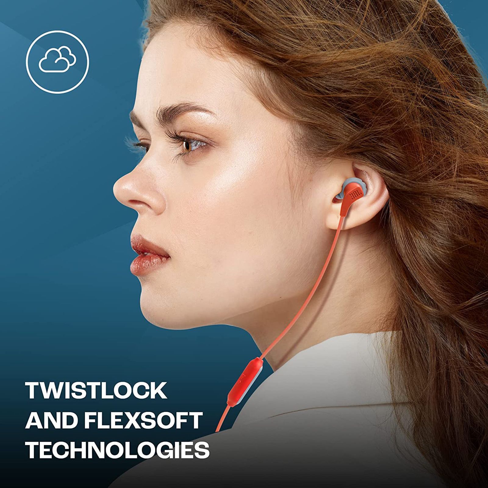 JBL Endurance Run 2 Wired Earphone with Mic (In Ear, Coral Orange)_9