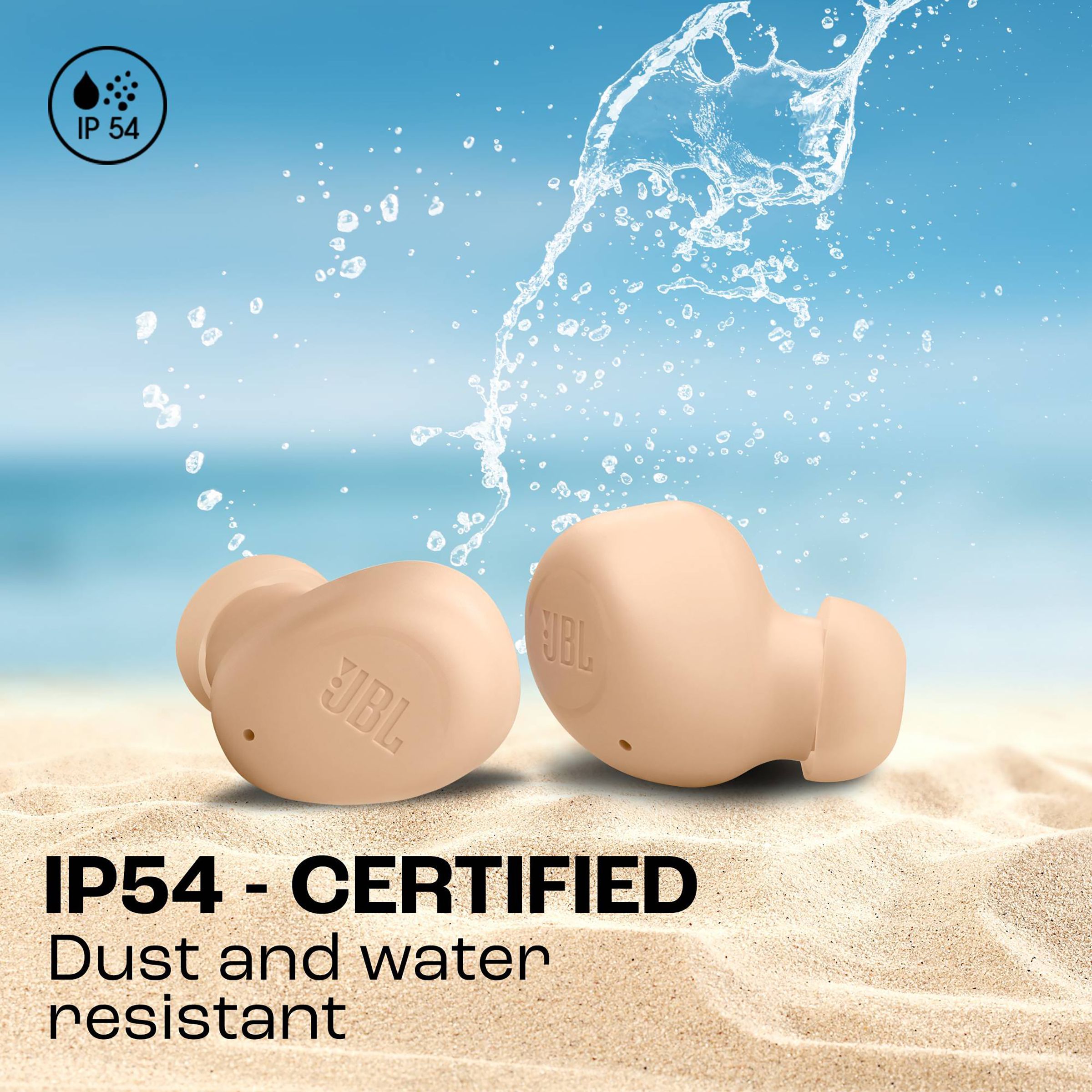 JBL Wave Buds TWS Earbuds (Water Resistant, Deep Bass Sound, Beige)_9