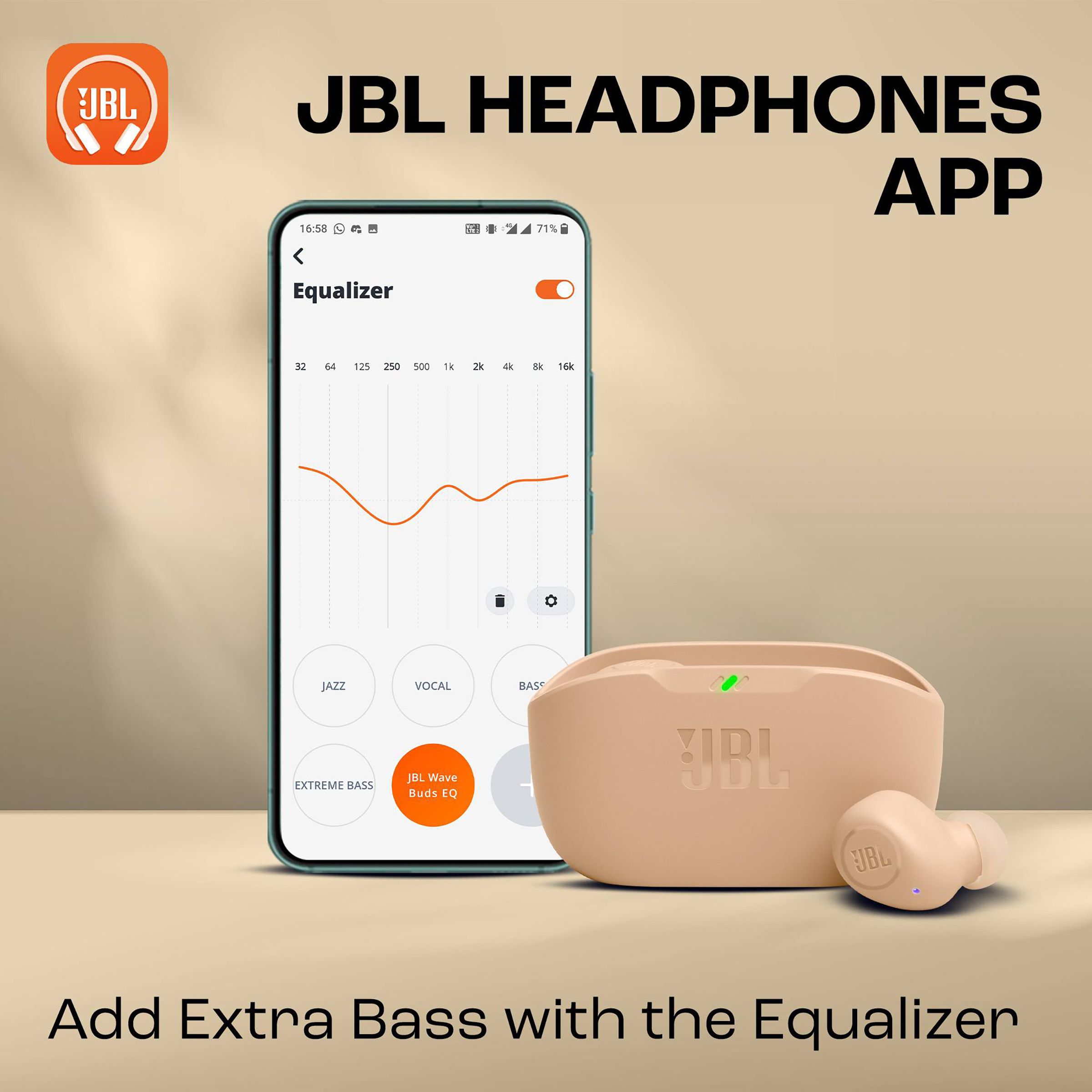 JBL Wave Buds TWS Earbuds (Water Resistant, Deep Bass Sound, Beige)_14