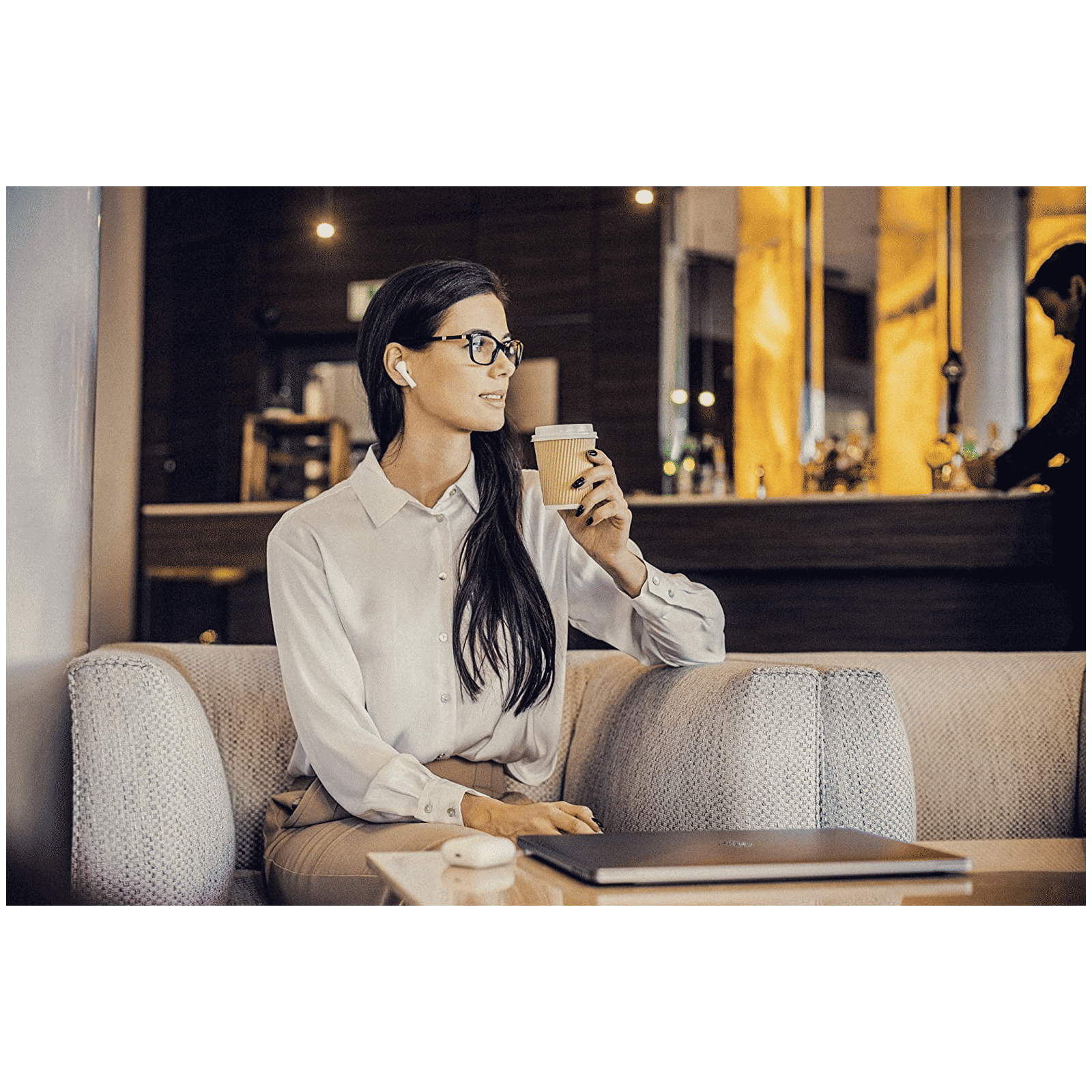 defunc True Talk IT009760862 TWS Earbuds with Environmental Noise Cancellation (IPX4 Water Proof, Deep Bass, White)_3