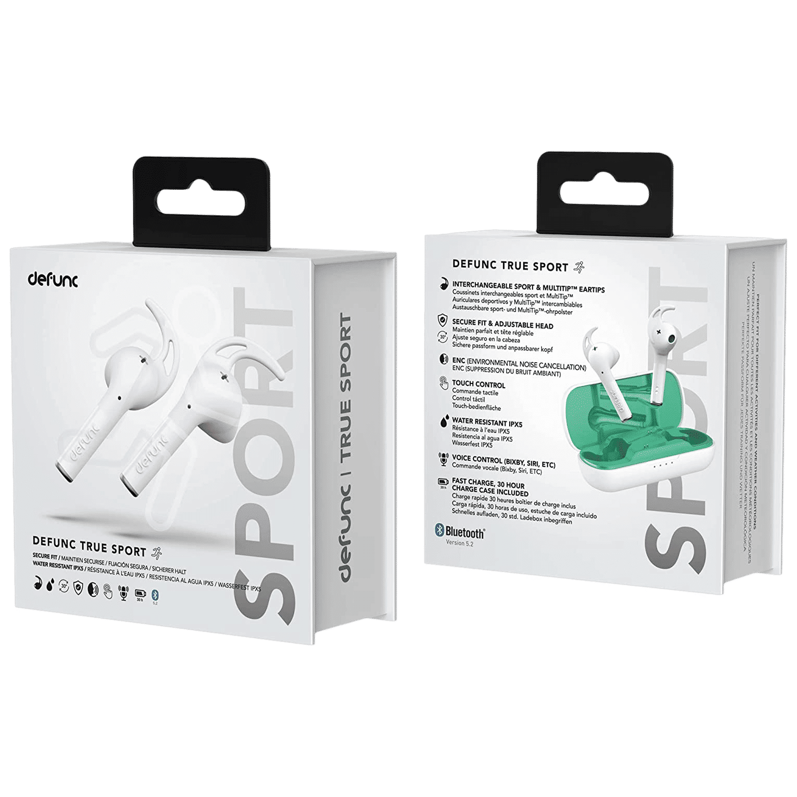 defunc True Sport IT009760892 TWS Earbuds with Environmental Noise Cancellation (IPX5 Water Resistant, Deep Bass, White)_4