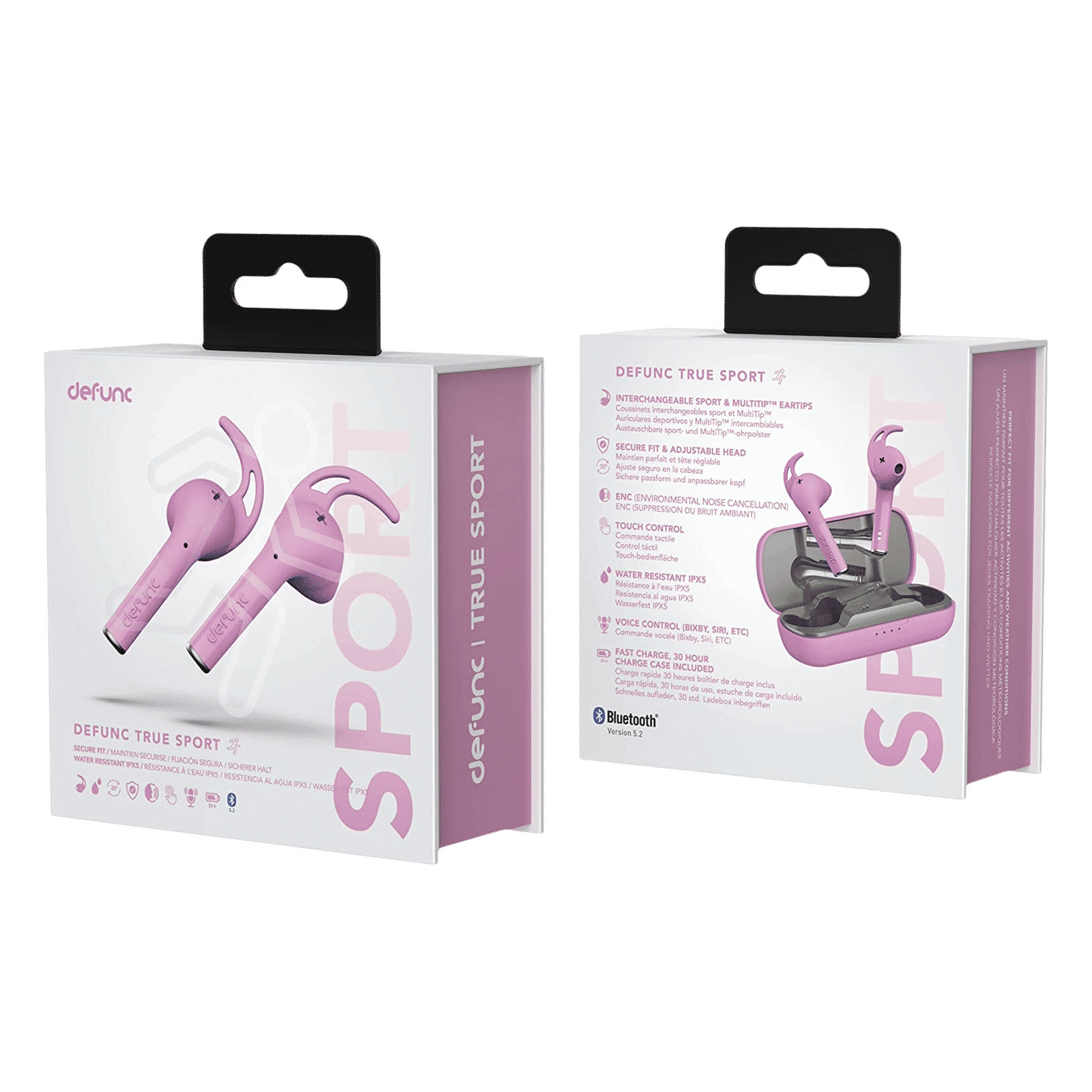 defunc True Sport TWS Earbuds with Environmental Noise Cancellation (IPX5 Water Resistant, Upto 30 Hours Playback, Pink)_4