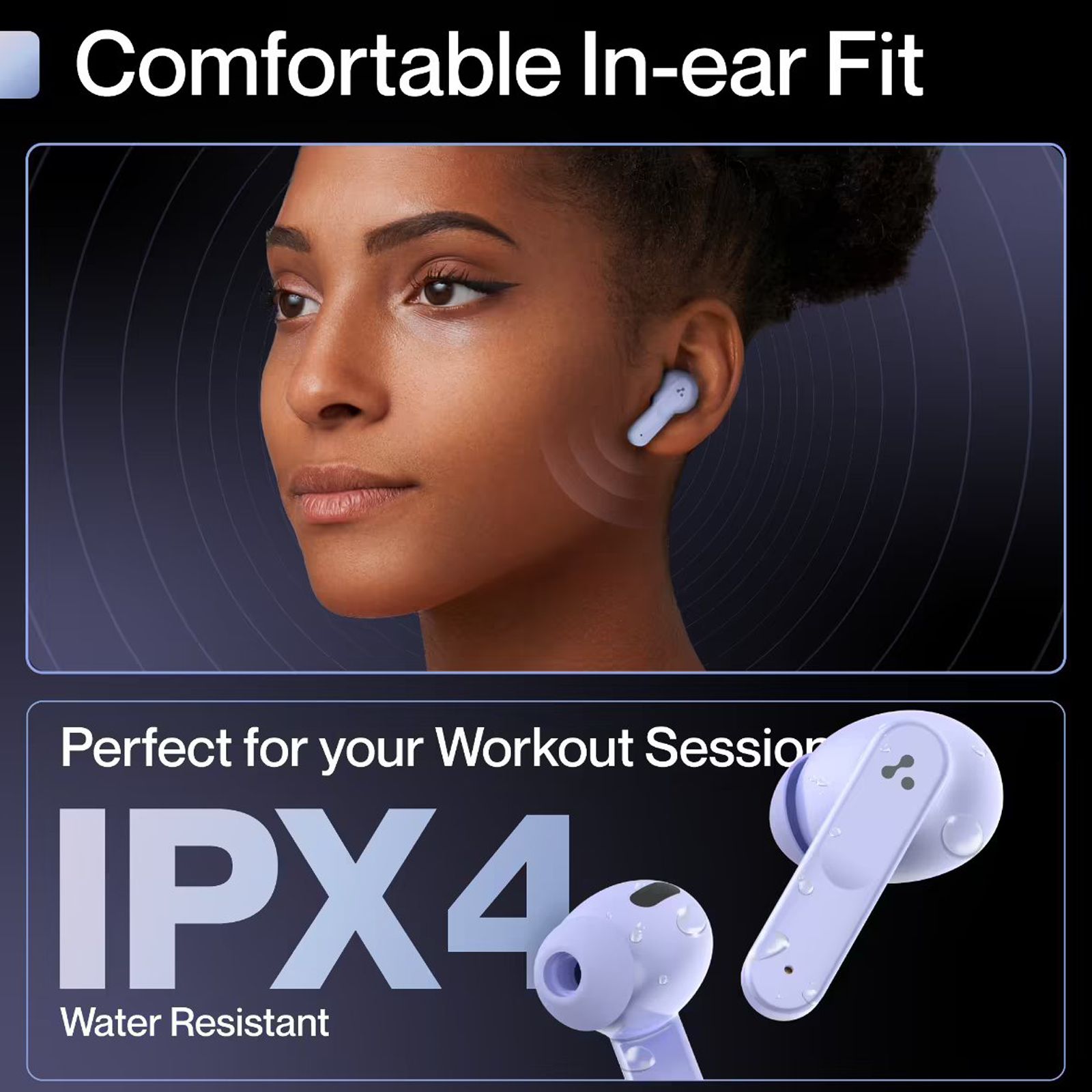 ambrane Dots Sense TWS Earbuds with Environmental Noise Cancellation (IPX4 Water Resistant, Upto 21 Hours Playback, Purple)_6