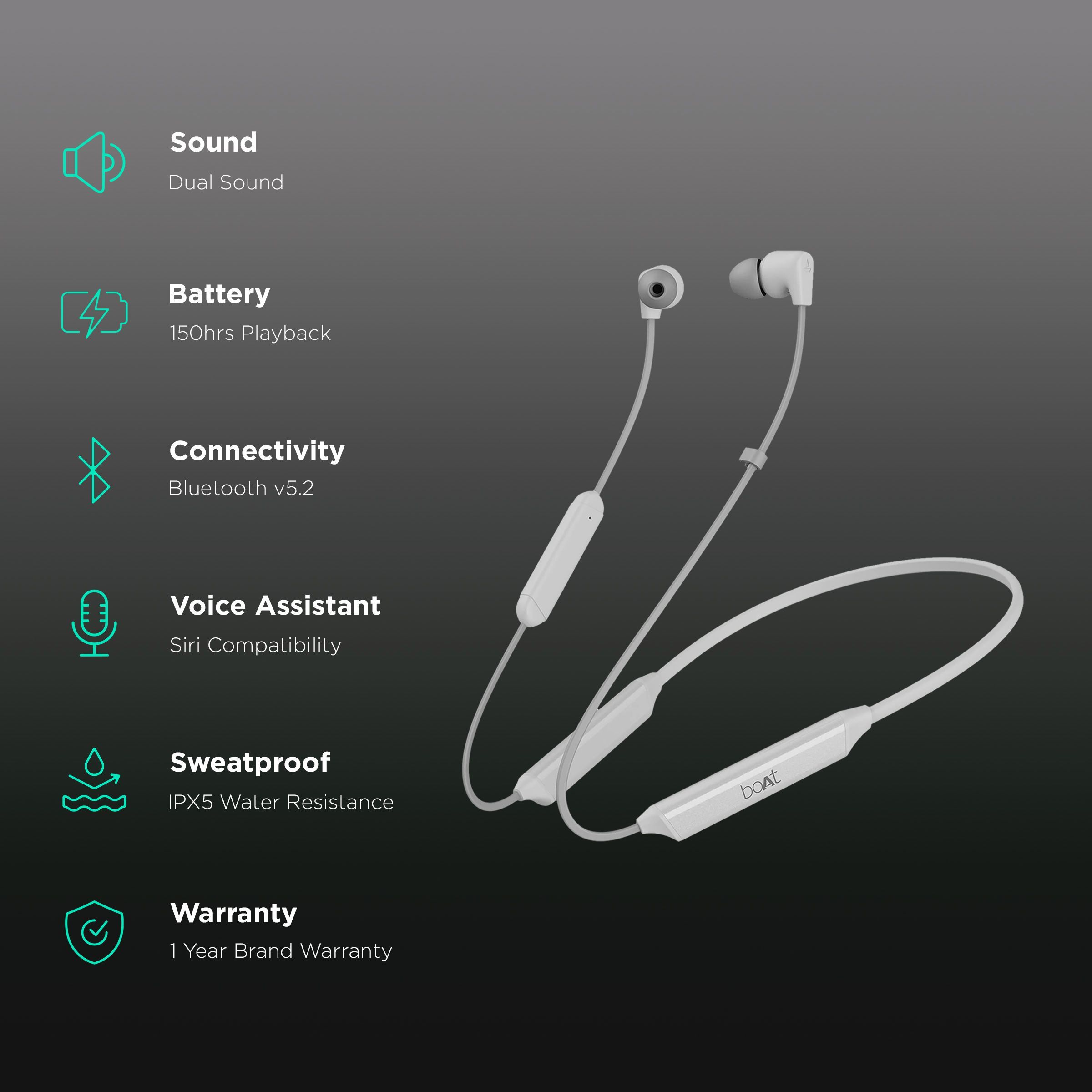 boAt Rockerz Trinity Neckband (Water Resistant, ENx Technology, Kutch White) boAt Rockerz Trinity Neckband (Water Resistant, ENx Technology, Kutch White)_2