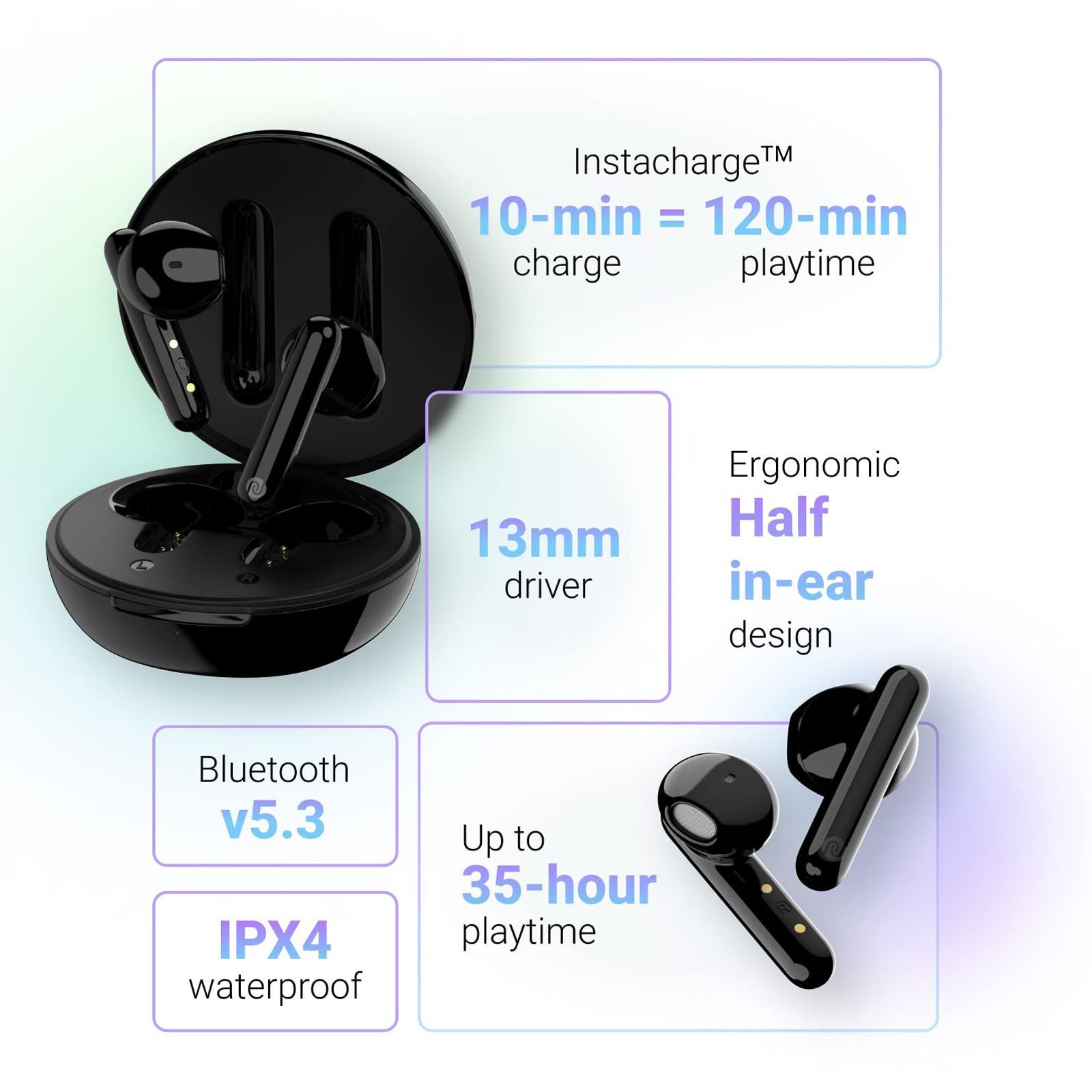 noise Buds VS304 TWS Earbuds (IPX4 Water Resistant, Instacharge, Jet Black)_9