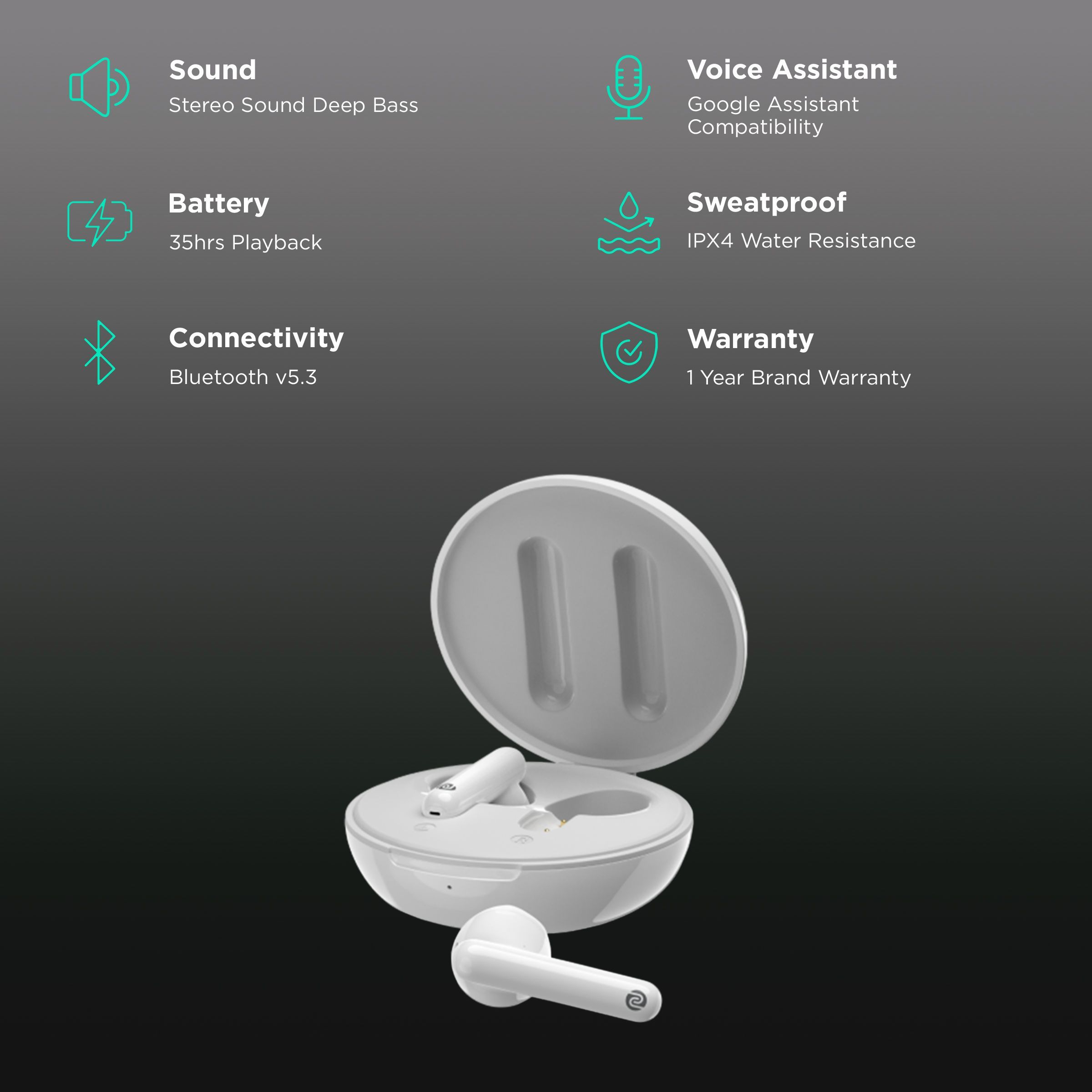 noise Buds VS304 TWS Earbuds (IPX4 Water Resistant, Instacharge, Pearl White)_2