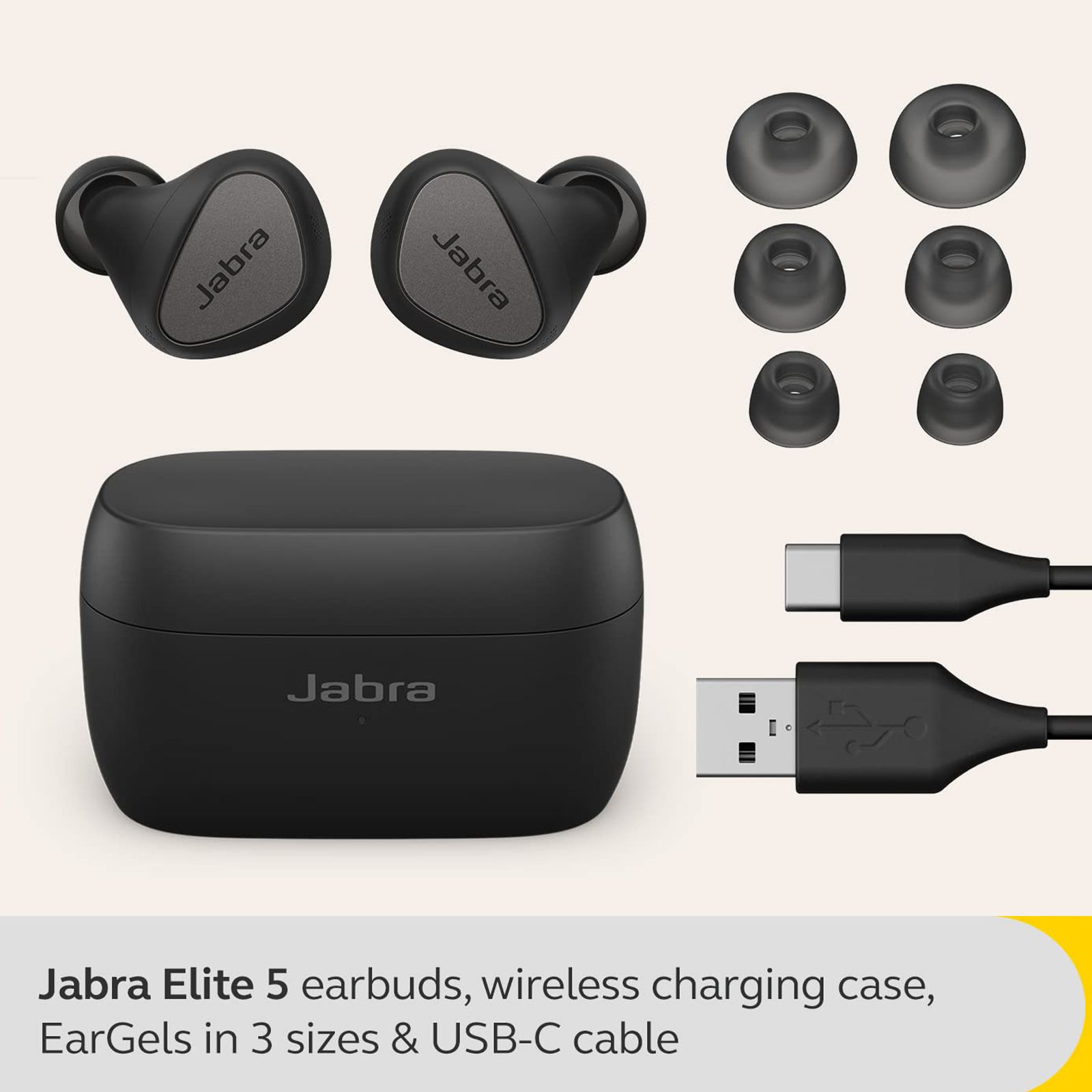 Jabra Elite 5 TWS Earbuds with Active Noise Cancellation (IP55 Water Resistant, Fast Charging Capability, Titanium Black)_10
