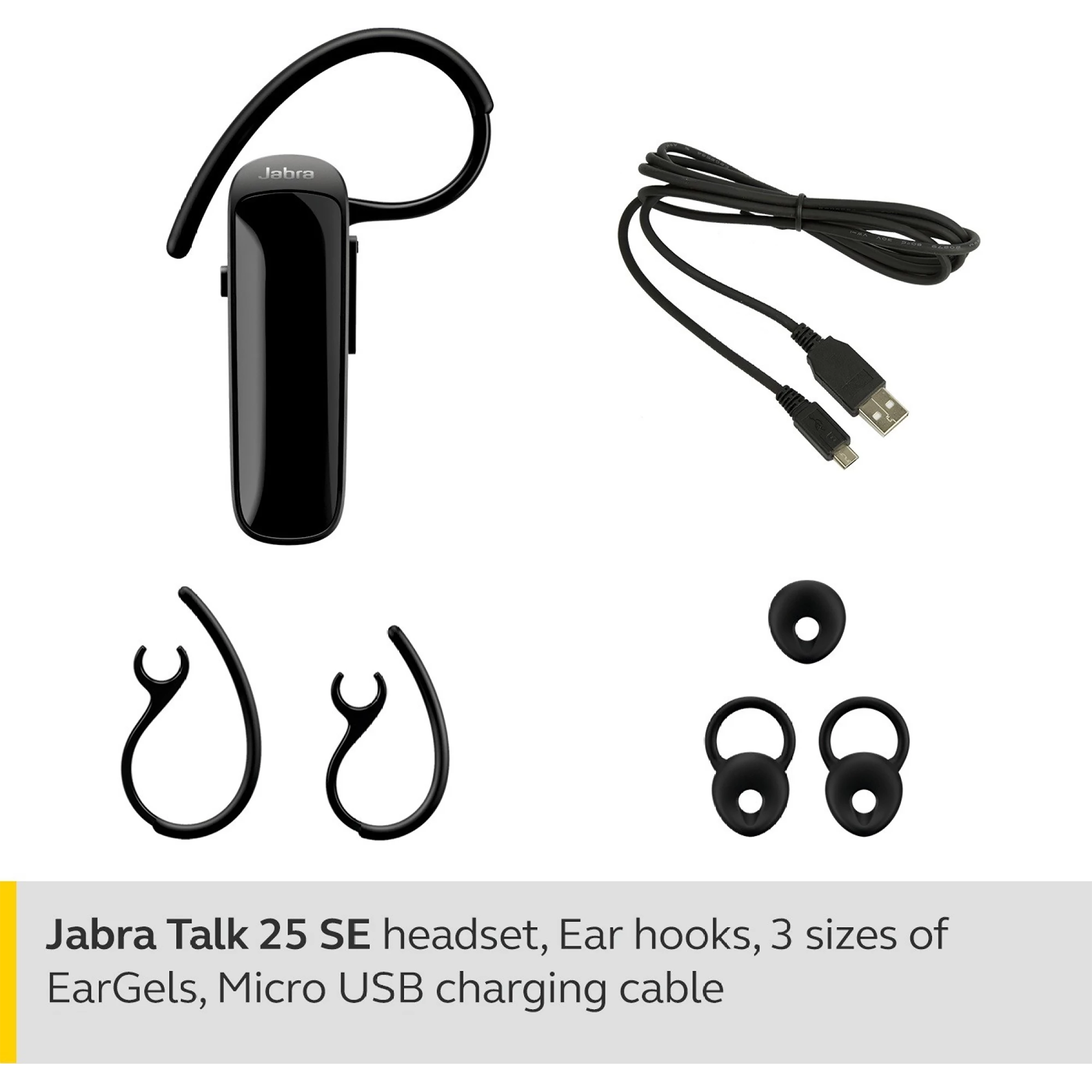 Jabra Talk 25 SE Bluetooth Headphone with Mic (11mm Dynamic Speaker, In Ear, Black)_5