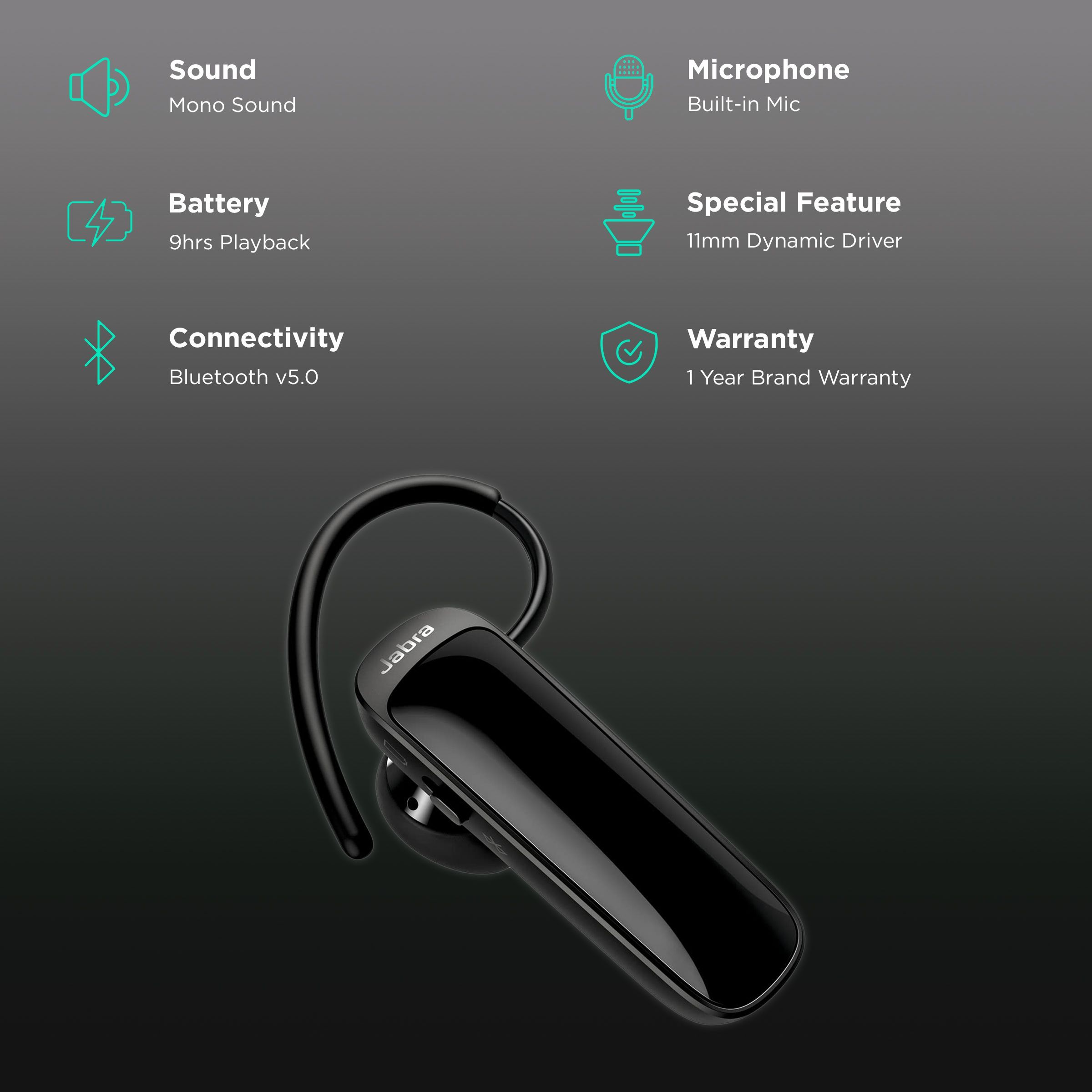 Jabra Talk 25 SE Bluetooth Headphone with Mic (11mm Dynamic Speaker, In Ear, Black)_2