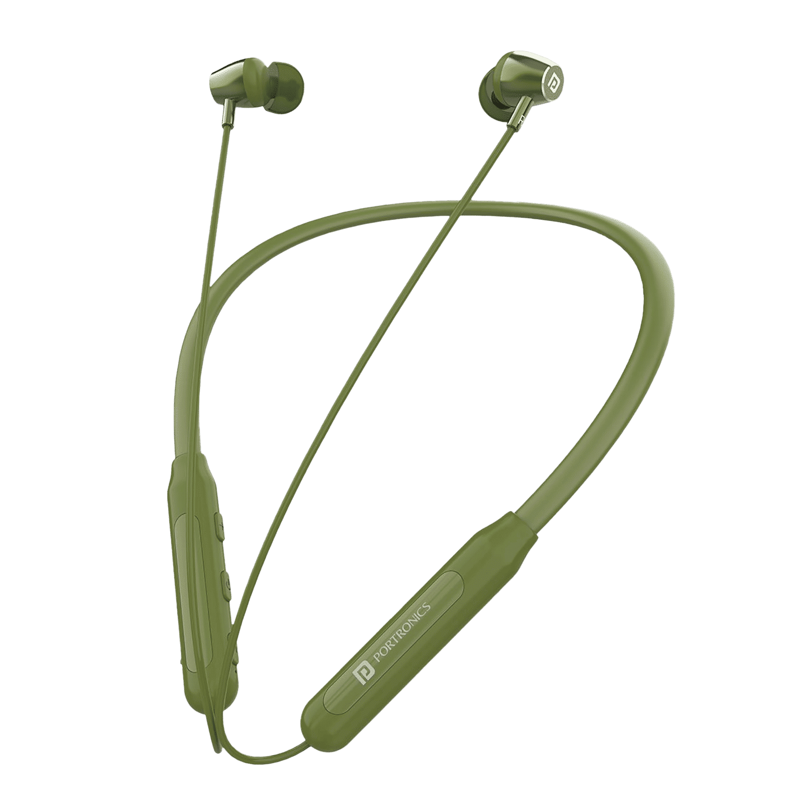 PORTRONICS Harmonics Z3 Neckband (IPX5 Water Resistant, Upto 30 Hours Playback, Green)_1