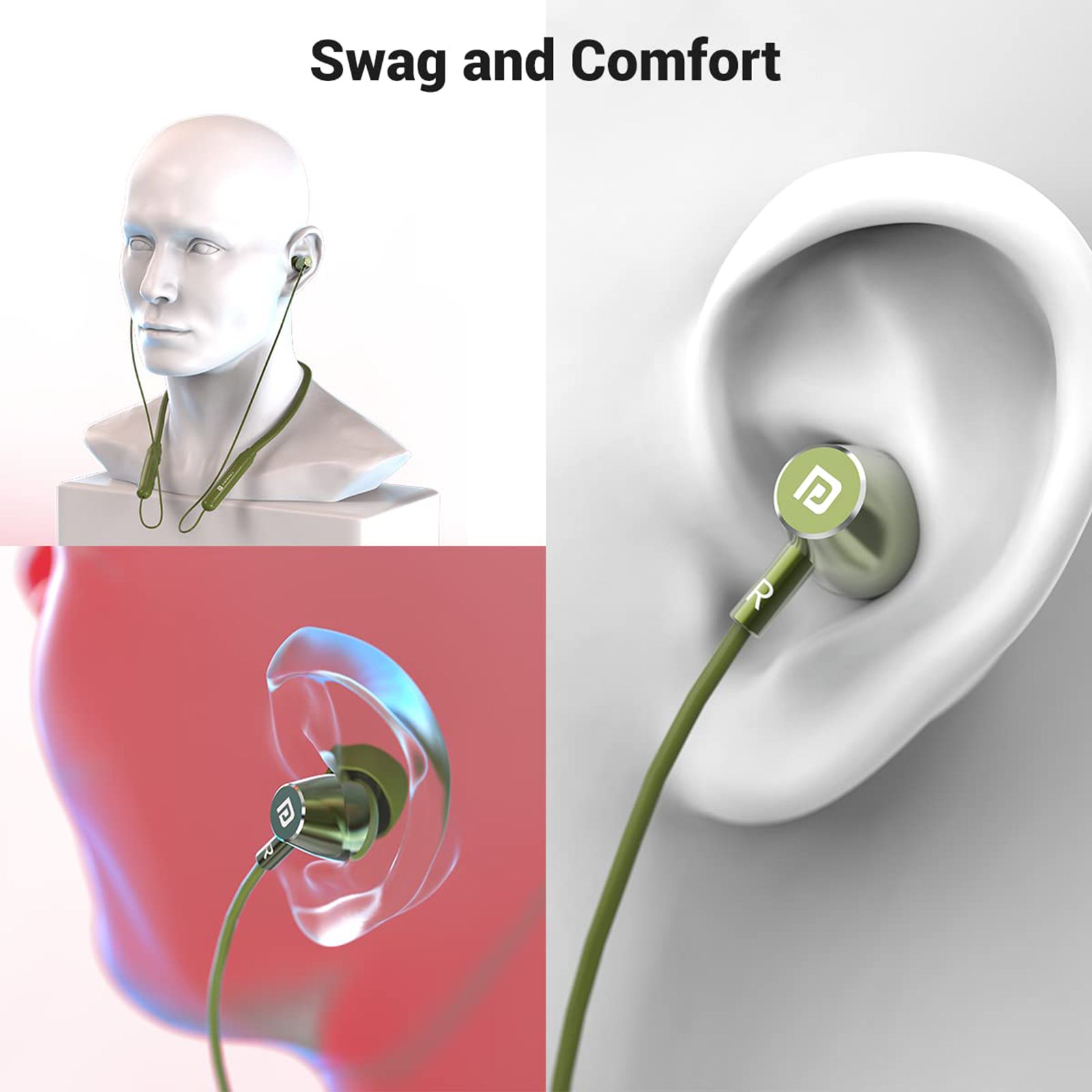 PORTRONICS Harmonics Z3 Neckband (IPX5 Water Resistant, Upto 30 Hours Playback, Green)_3