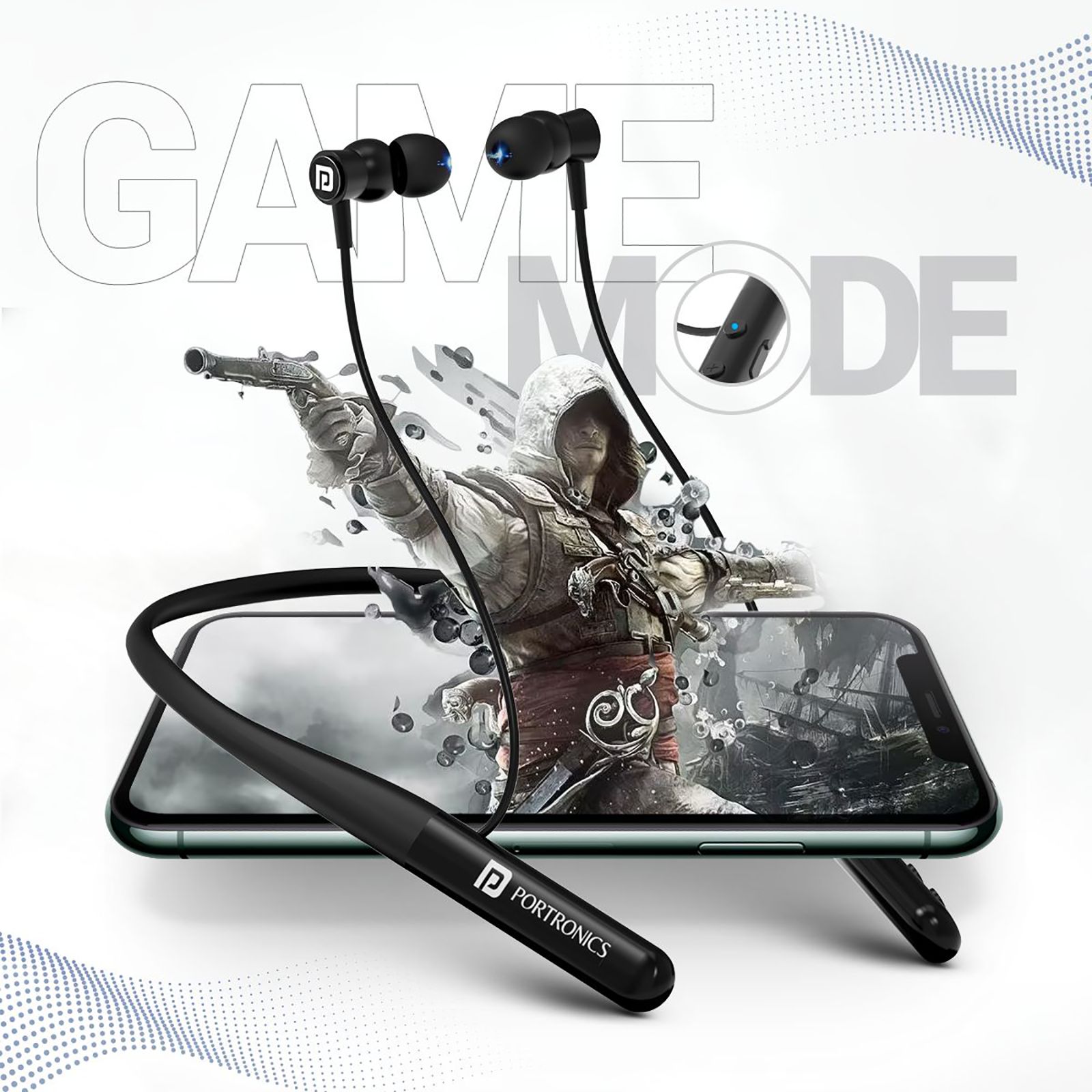 PORTRONICS Harmonics Z3 Neckband (IPX5 Water Resistant, Upto 30 Hours Playback, Black) PORTRONICS Harmonics Z3 Neckband (IPX5 Water Resistant, Upto 30 Hours Playback, Black)_8