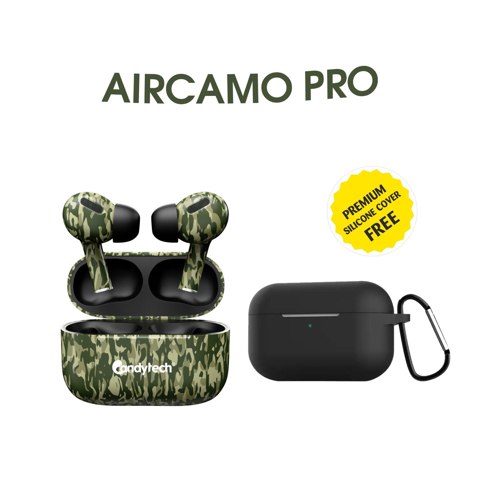 Candytech AirCamo Pro TWS Earbuds with Environmental Noise Cancellation (IPX4, Green)_5