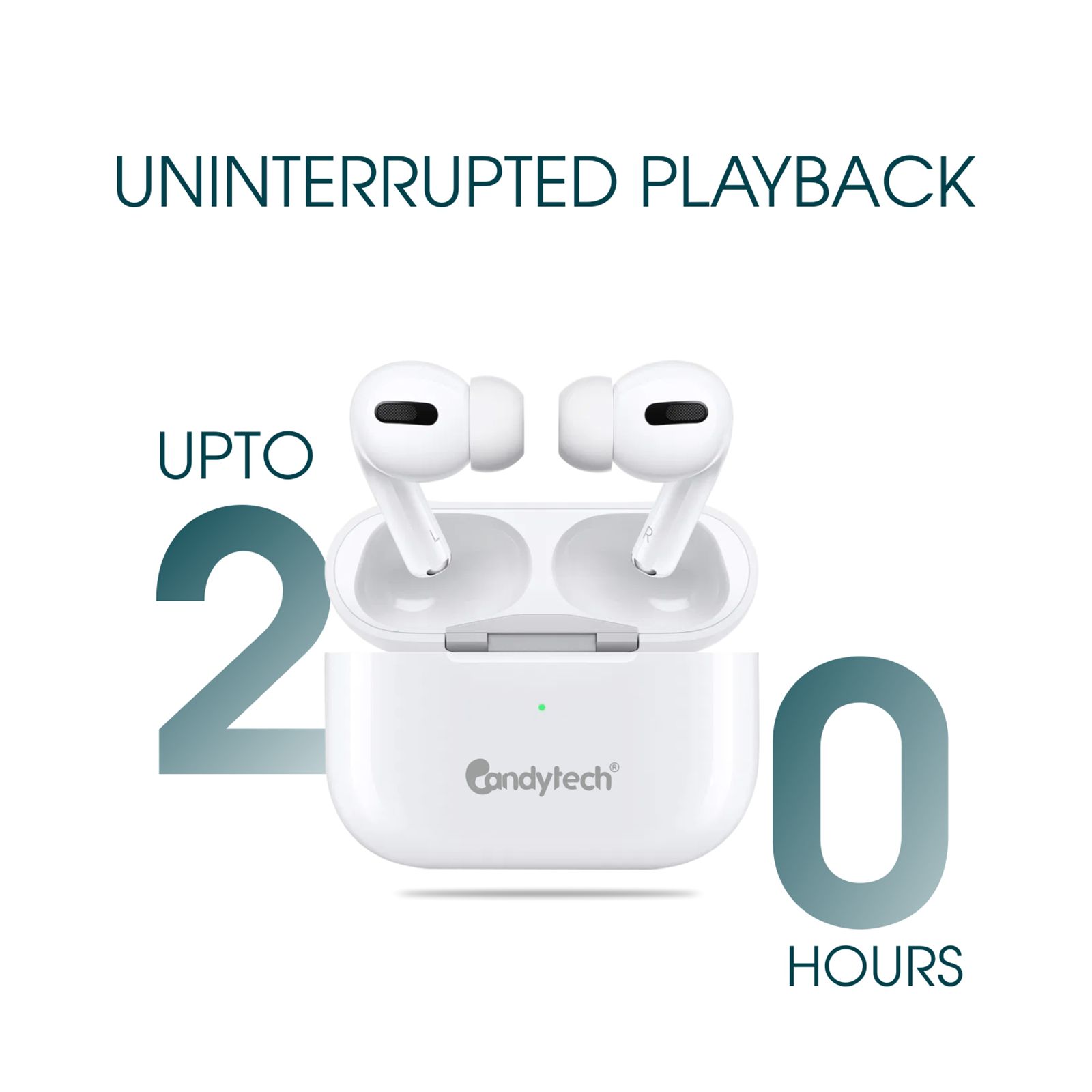 Candytech Air Candy Pro TWS Earbuds with Active Noise Cancellation (White)_4