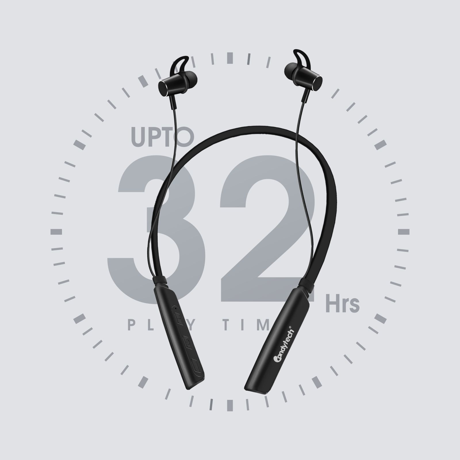 Candytech Hyper Neckband (Water Resistant, Magnetic Smartbuds, Black)_6
