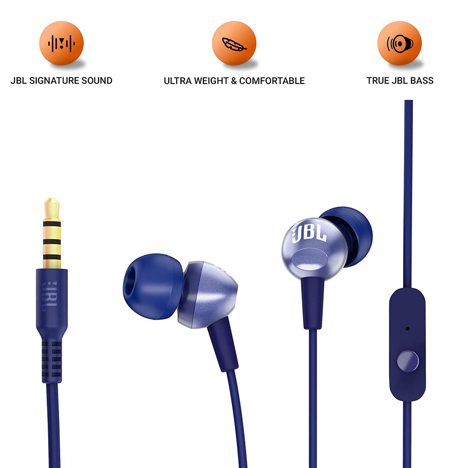 JBL C200SI Wired Earphone with Mic (In Ear, Blue)_9