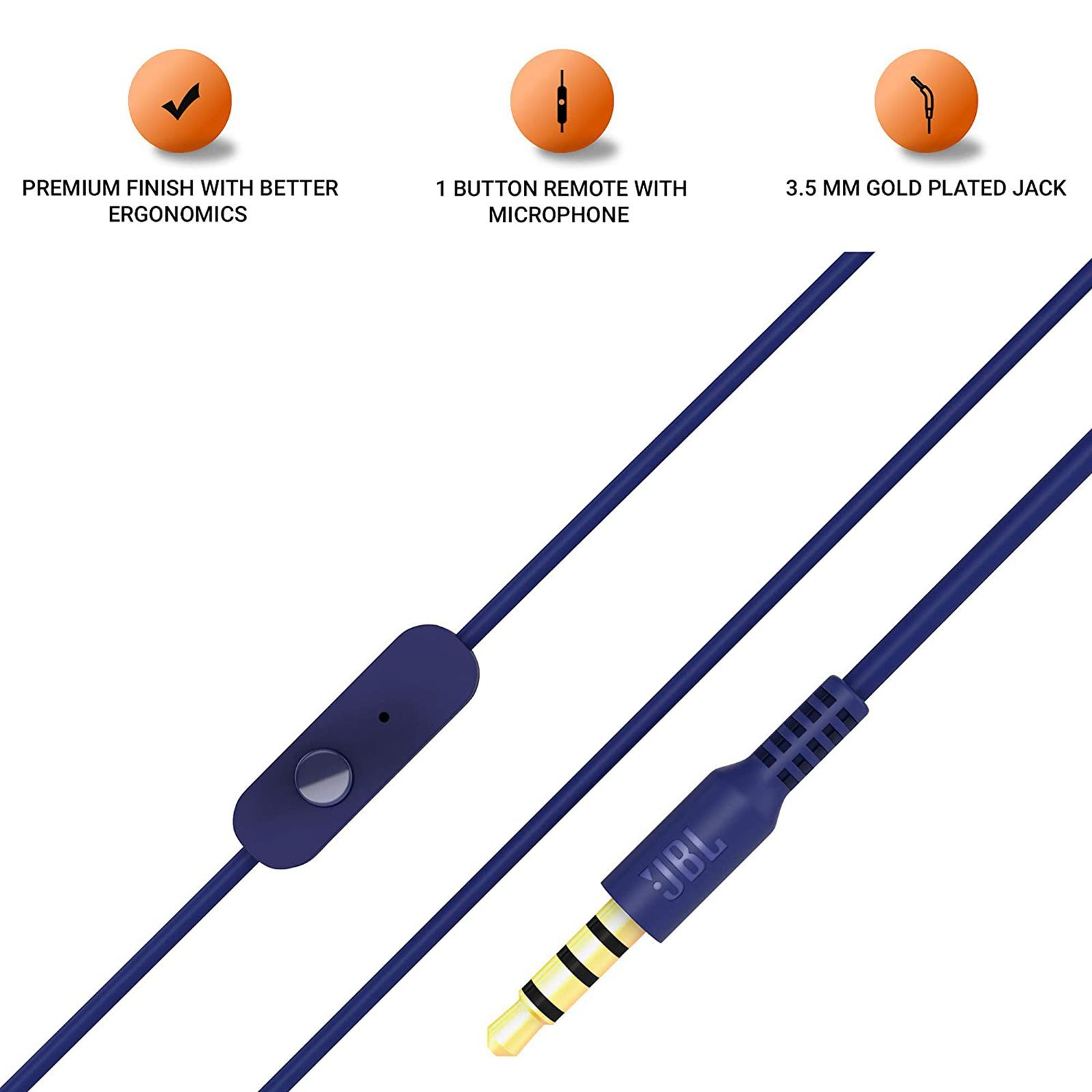 JBL C200SI Wired Earphone with Mic (In Ear, Blue)_7
