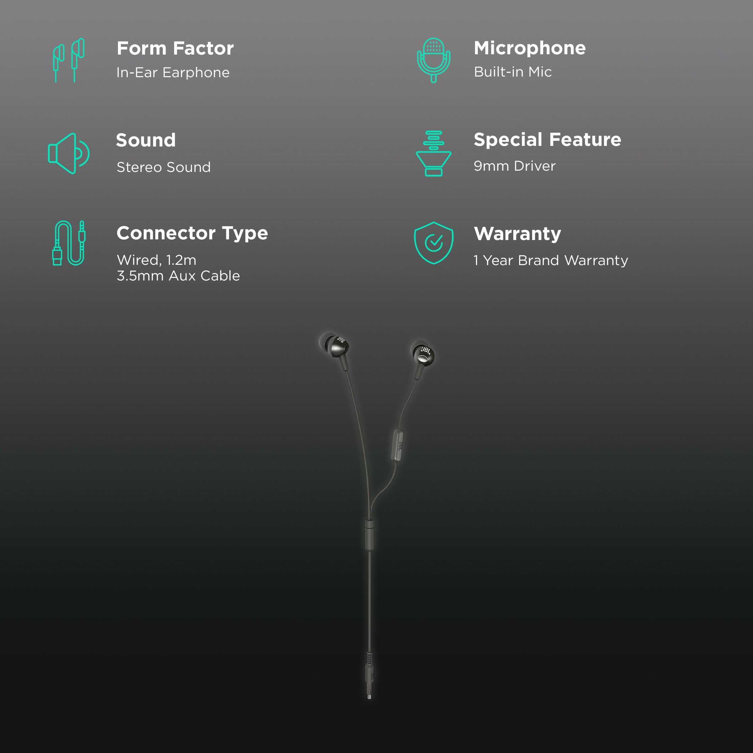 JBL C200SI Wired Earphone with Mic (In Ear, Gun Metal)_2