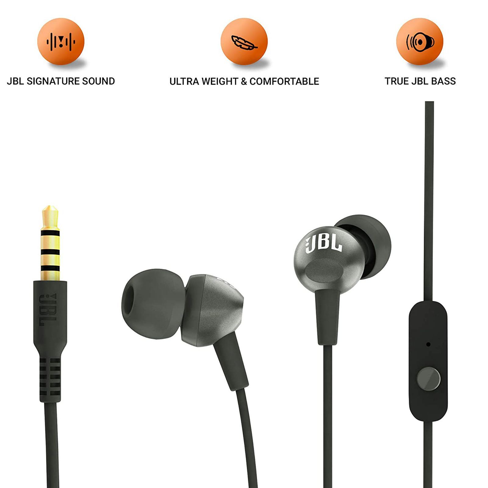 JBL C200SI Wired Earphone with Mic (In Ear, Gun Metal)_6