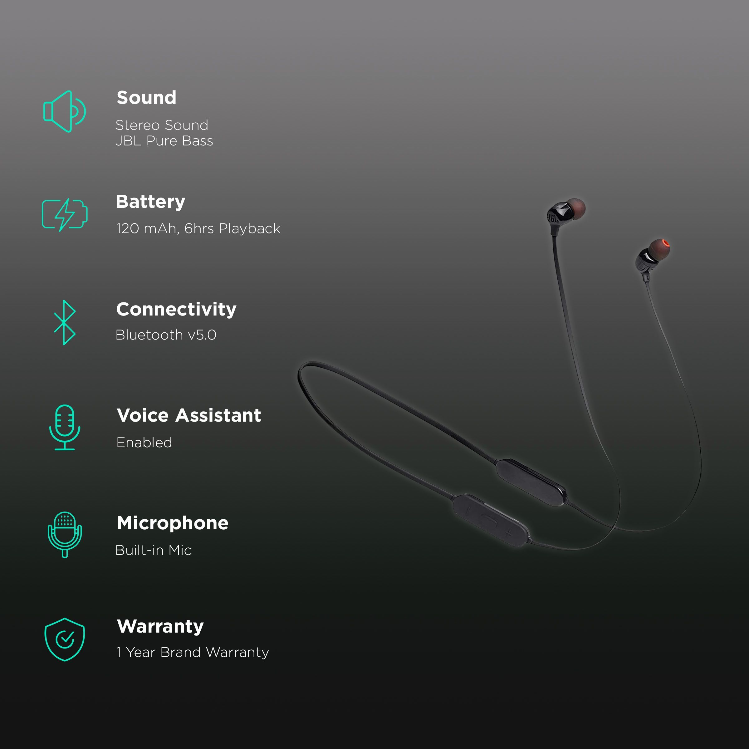 JBL Tune JBLT125BTBLK Neckband (Fast Charging Capability, Black)_2