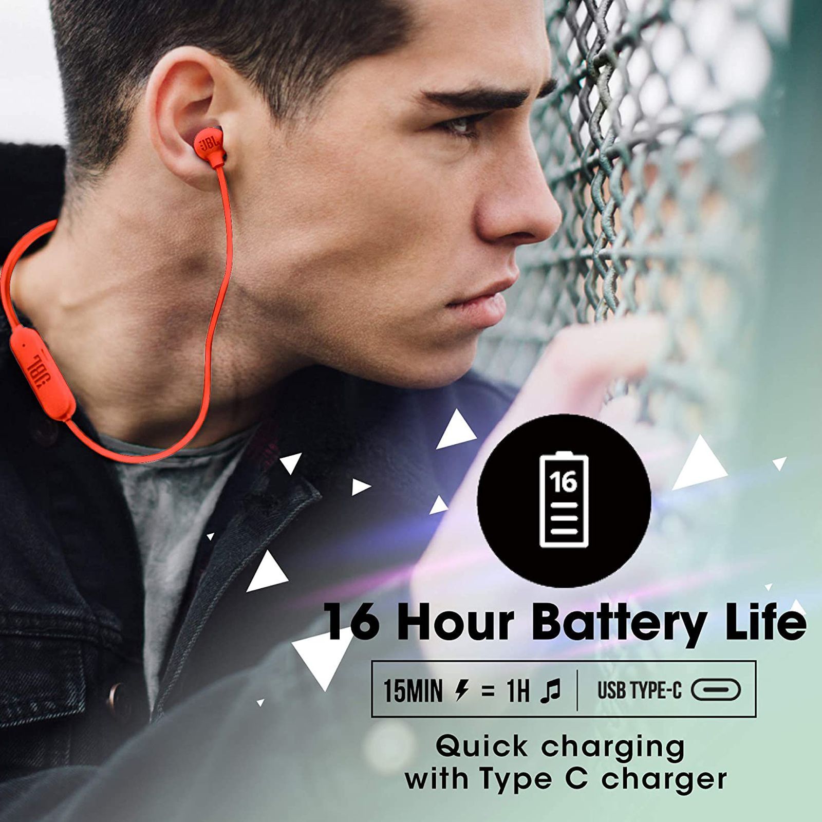 JBL Tune JBLT125BTCOR Neckband (Fast Charging Capability, Coral)_3