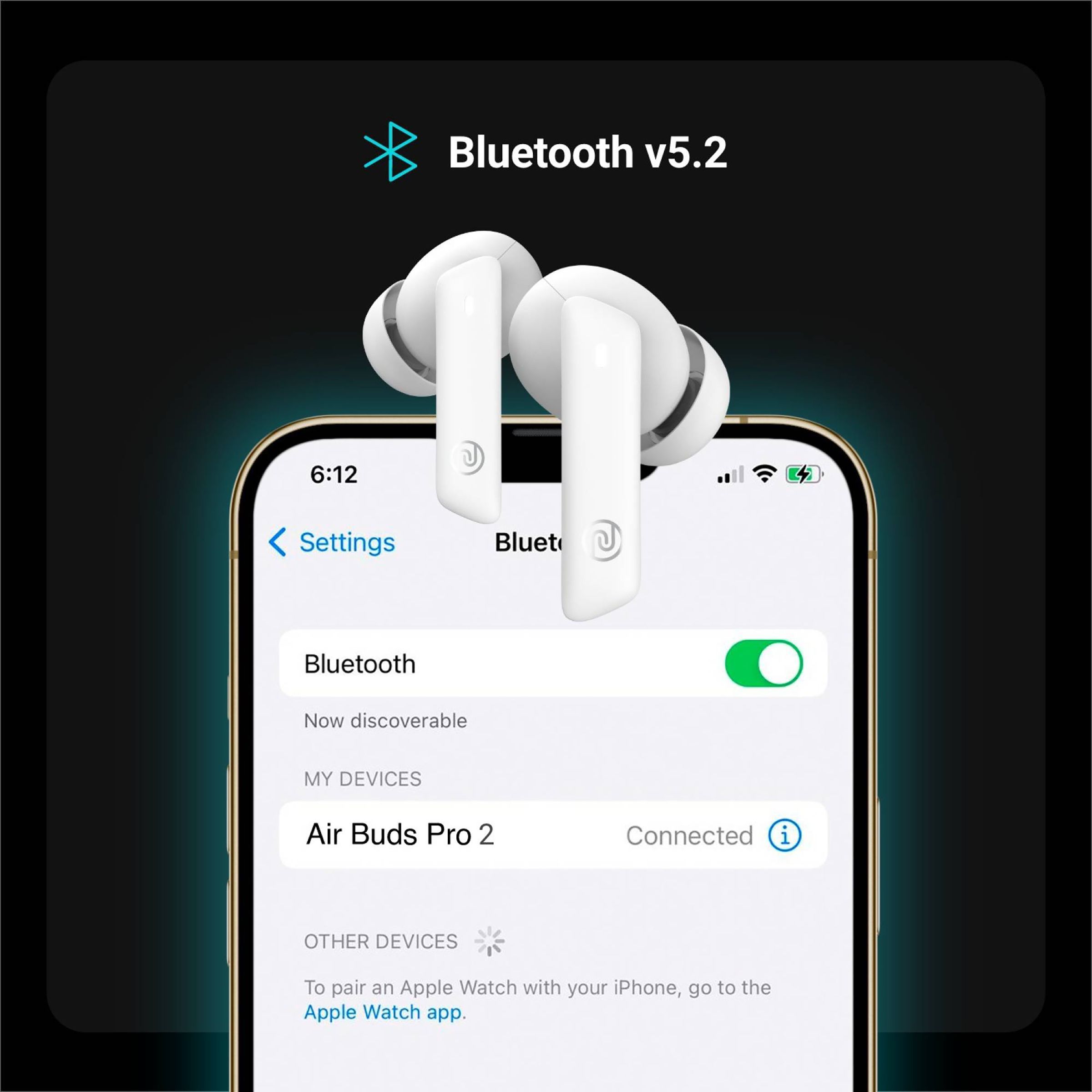 noise Air Buds Pro 2 TWS Earbuds with Active Noise Cancellation (IPX5 Water Resistant, Upto 25 Hours Playback, Snow White)_8