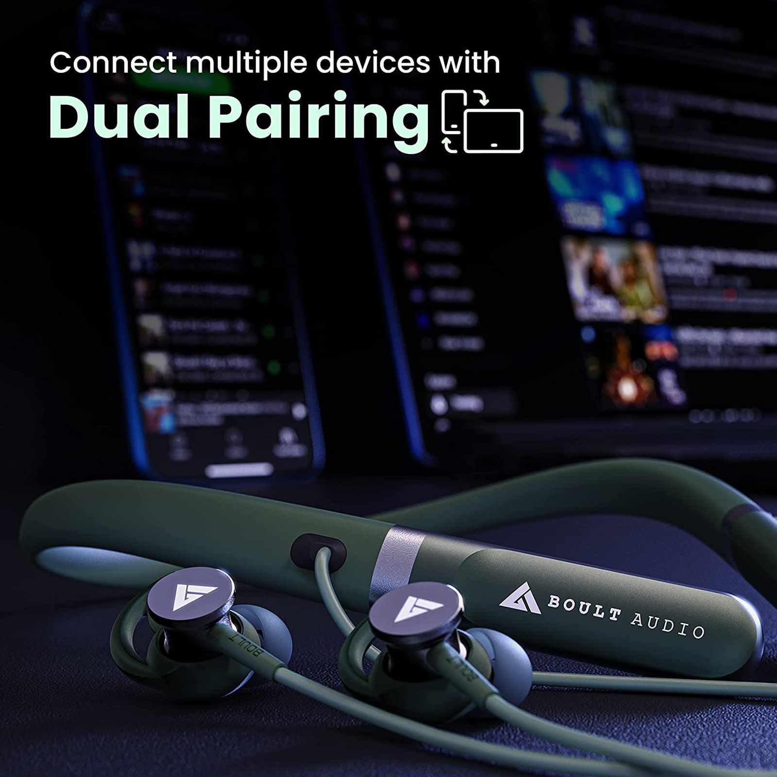 GOBOULT Curve ANC BA-MY-Curve ANC Neckband with Active Noise Cancellation (IPx5, Water Resistant, 40 Hours Playback Time, Green)_6