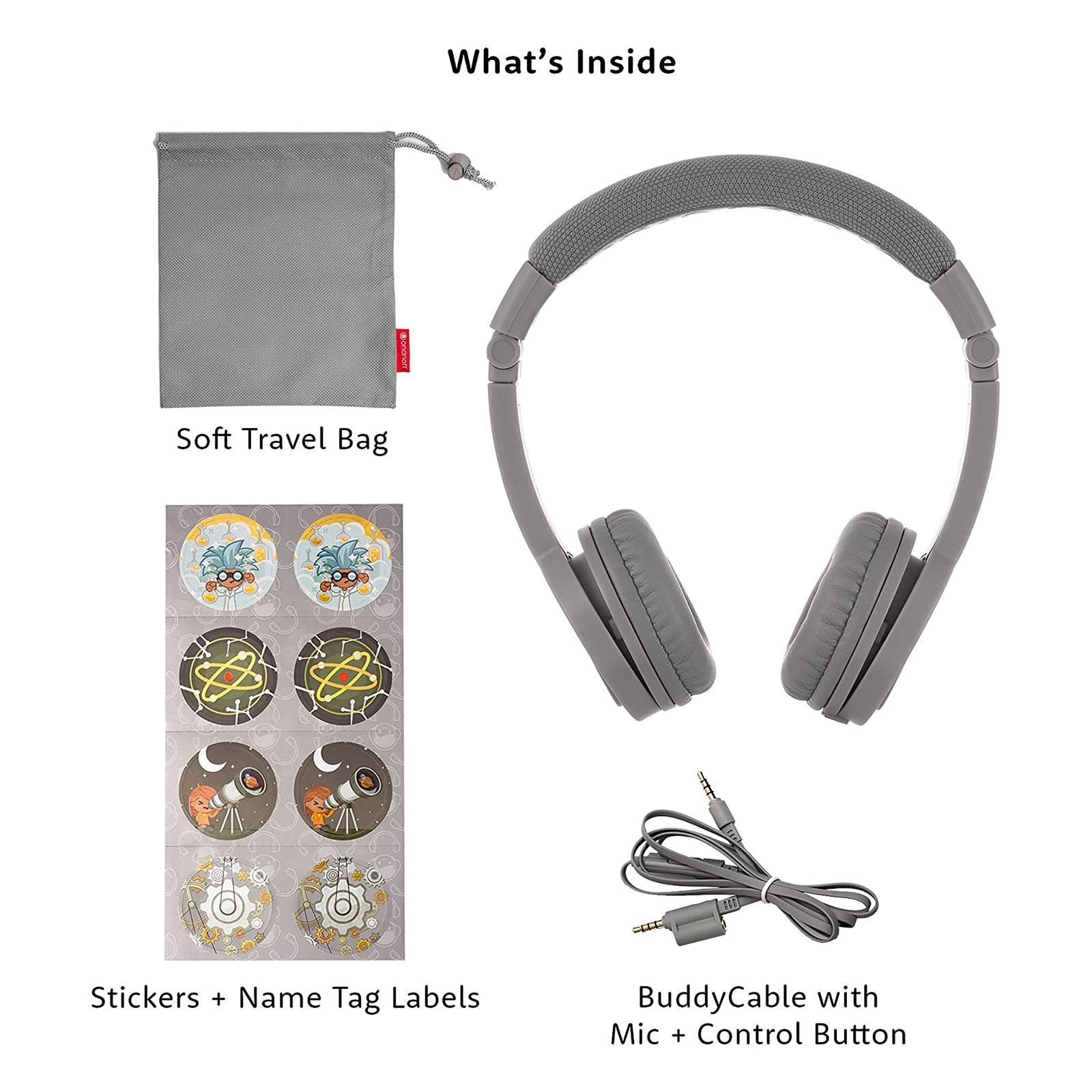 onanoff Buddyphones Explore BP-EXPLOREP-GREY Wired Headphone with Mic (On Ear, Grey) onanoff Buddyphones Explore BP-EXPLOREP-GREY Wired Headphone with Mic (On Ear, Grey)_7