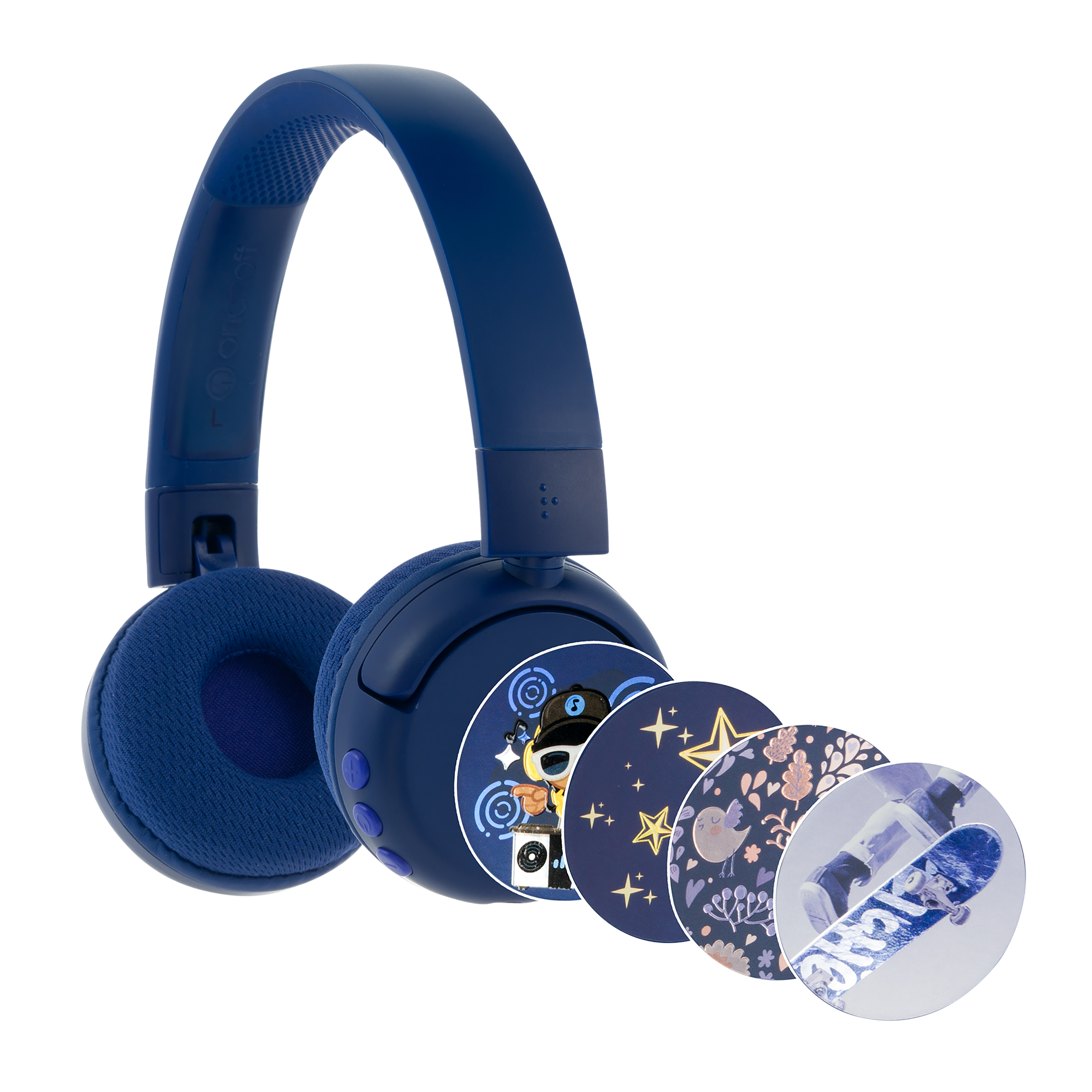 onanoff BuddyPhones Pop Fun Wired Headphone with Mic (On Ear, Blue) onanoff BuddyPhones Pop Fun Wired Headphone with Mic (On Ear, Blue)_4