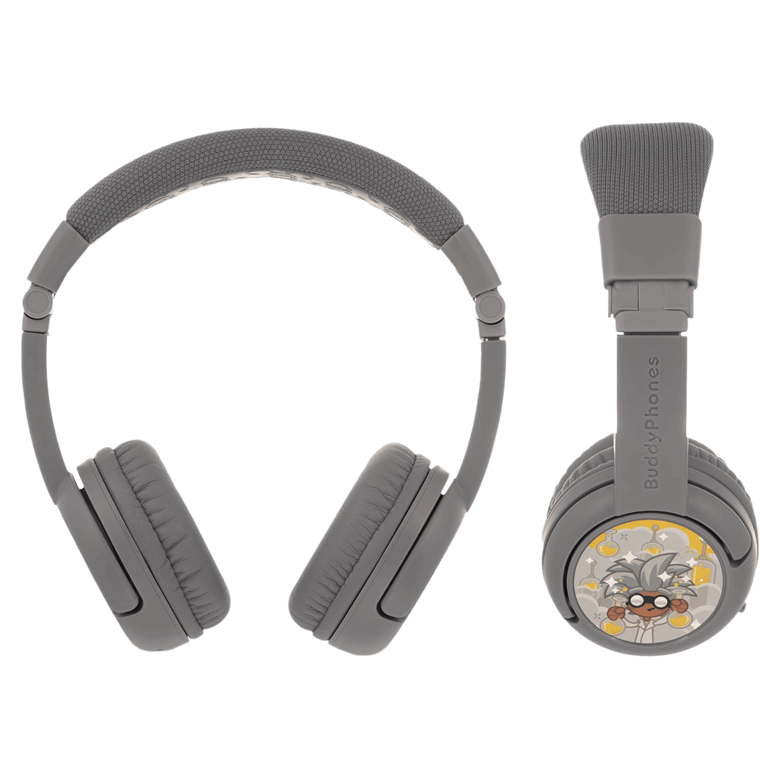 onanoff BuddyPhones Play Plus BT-BP-PLAYP Bluetooth Headphone With Mic (Upto 20 Hours Playback, On Ear, Grey)_2