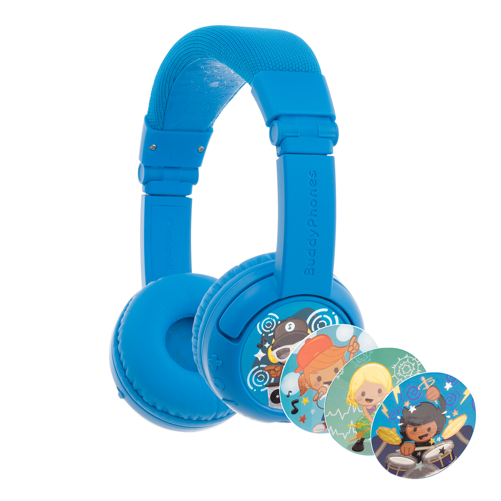onanoff BuddyPhones Play Plus BT-BP-PLAYP-DP Bluetooth Headphone With Mic (Upto 20 Hours Playback, On Ear, Blue)_1