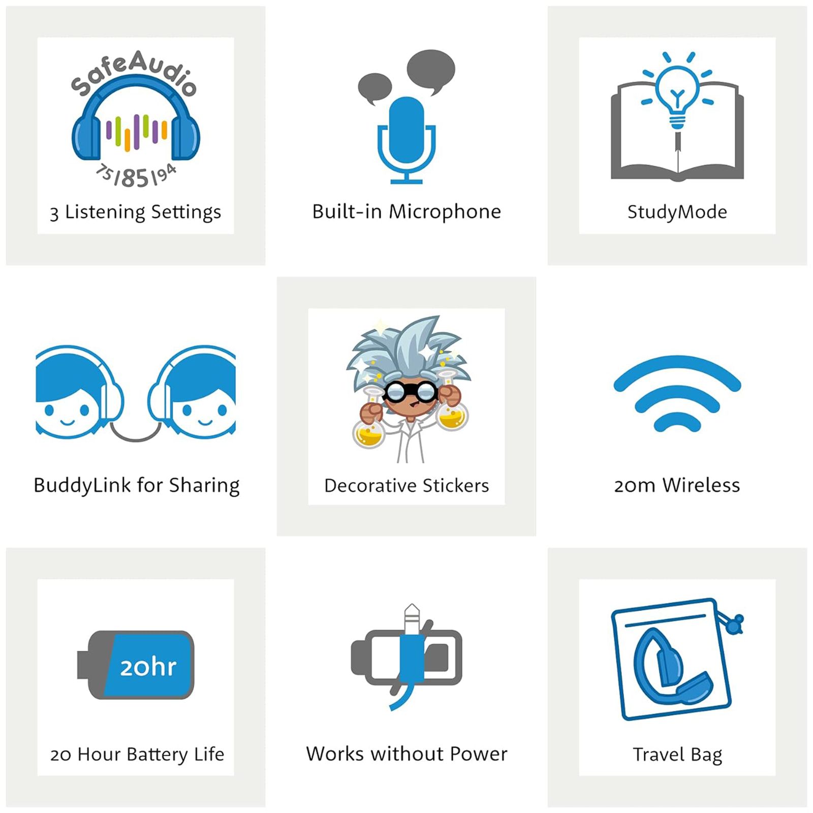 onanoff BuddyPhones Play Plus BT-BP-PLAYP-DP Bluetooth Headphone With Mic (Upto 20 Hours Playback, On Ear, Blue)_6