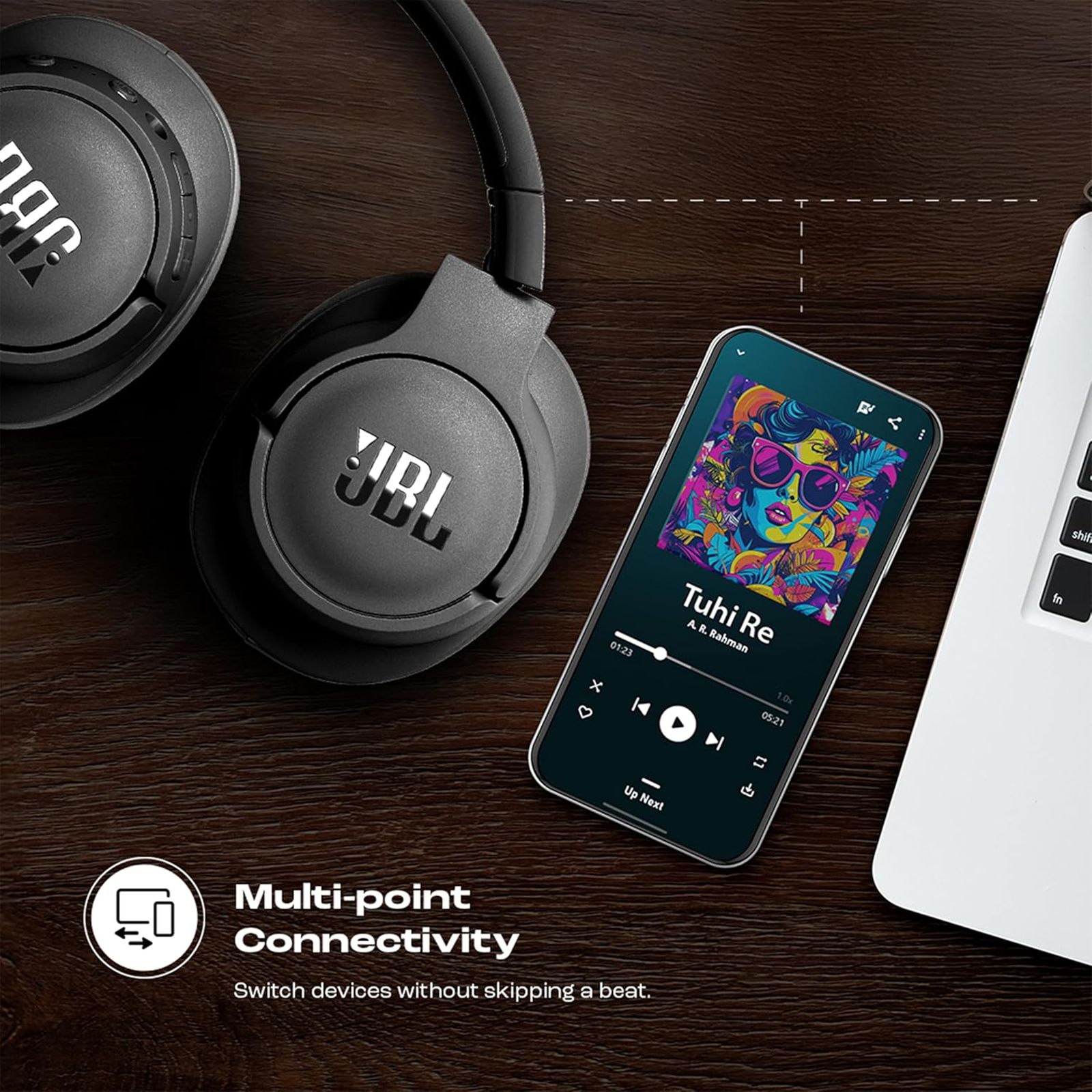 JBL Tune 770NC Bluetooth Headphone with Adaptive Noise Cancellation (Pure Bass Sound, Over Ear, Black) JBL Tune 770NC Bluetooth Headphone with Adaptive Noise Cancellation (Pure Bass Sound, Over Ear, Black)_21