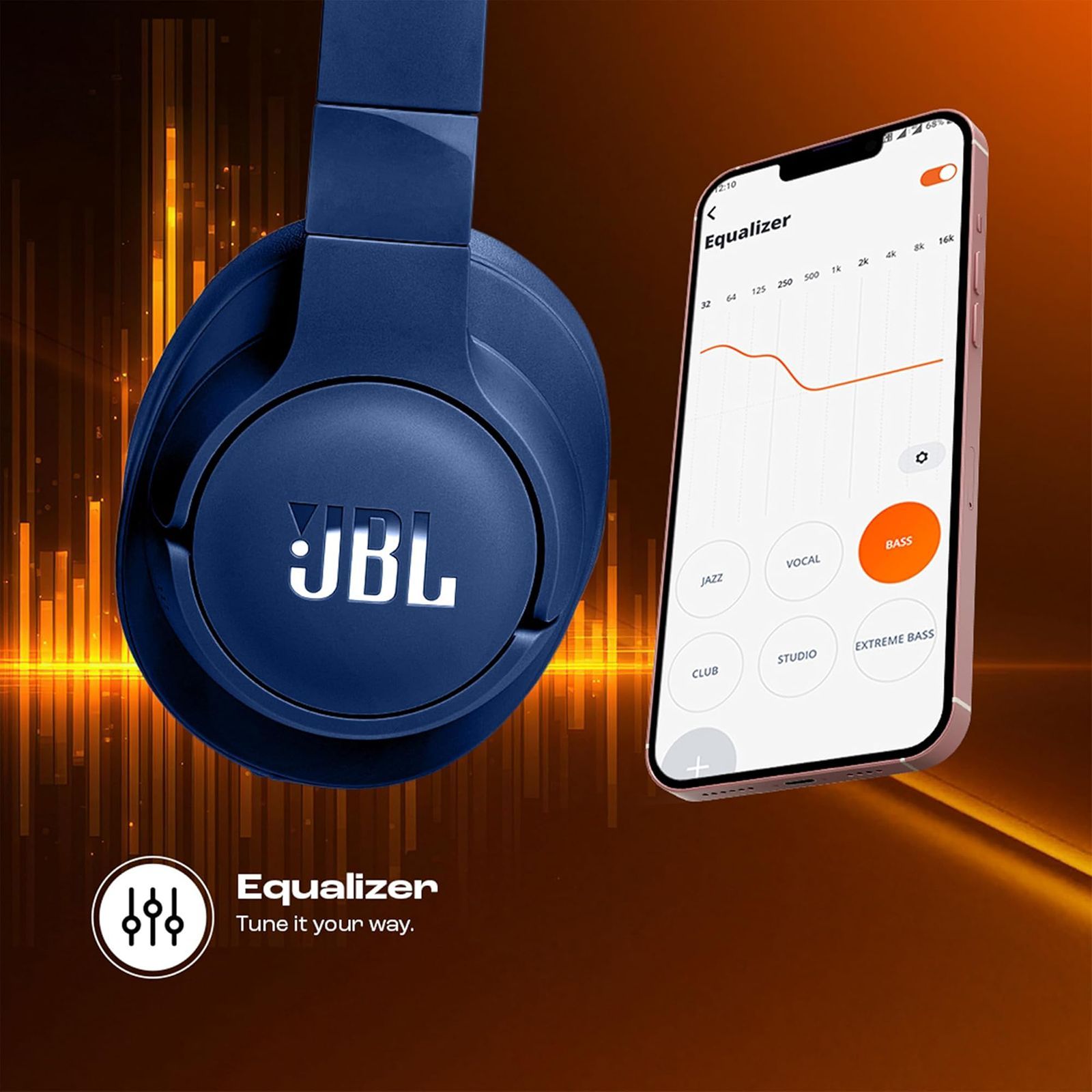 JBL Tune 770NC Bluetooth Headphone with Adaptive Noise Cancellation (Pure Bass Sound, Over Ear, Blue)_13