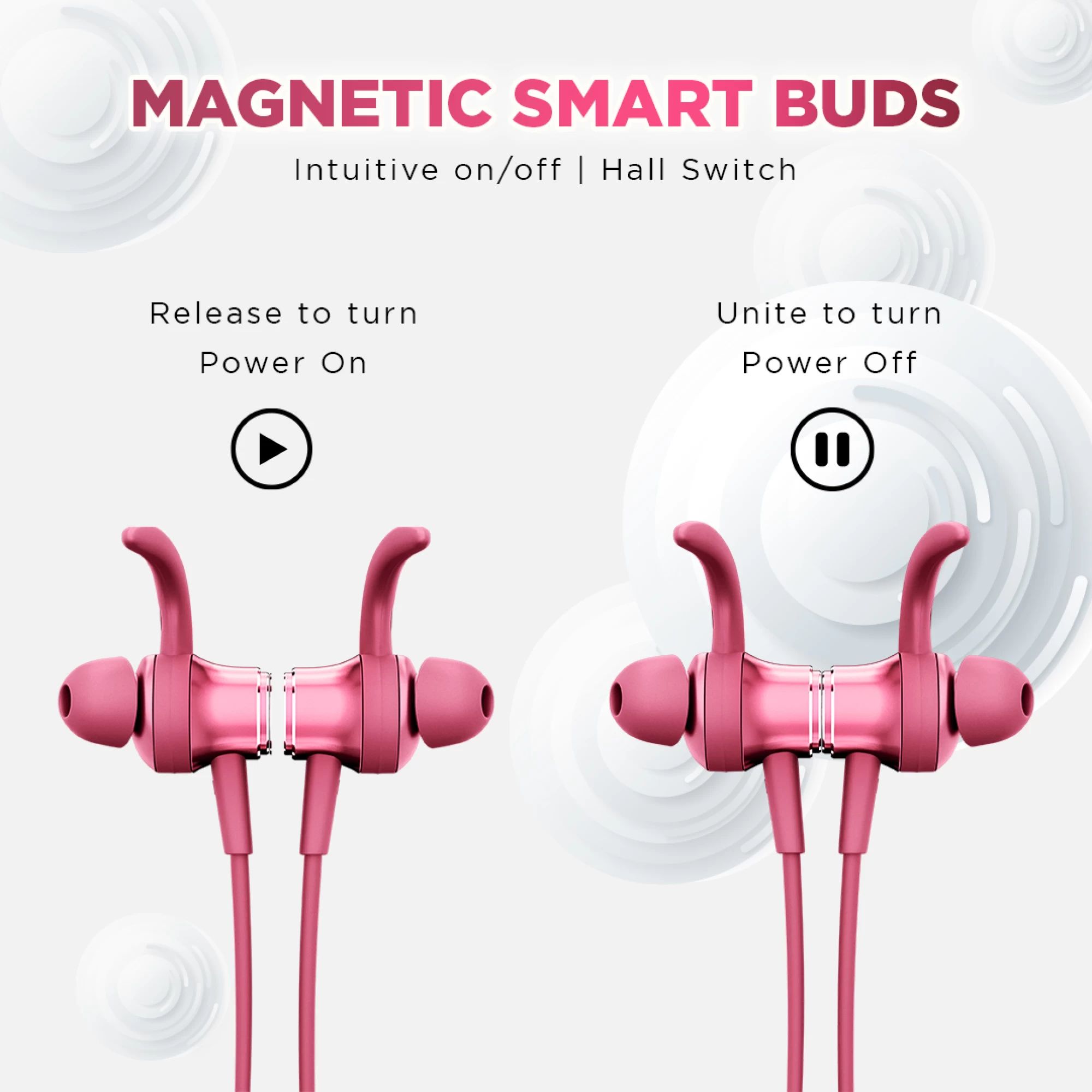GIZmore Bang MN227 Neckband with Environmental Noise Cancellation (IP65 Water Resistant, Fast Charging, Berry Pink) GIZmore Bang MN227 Neckband with Environmental Noise Cancellation (IP65 Water Resistant, Fast Charging, Berry Pink)_2