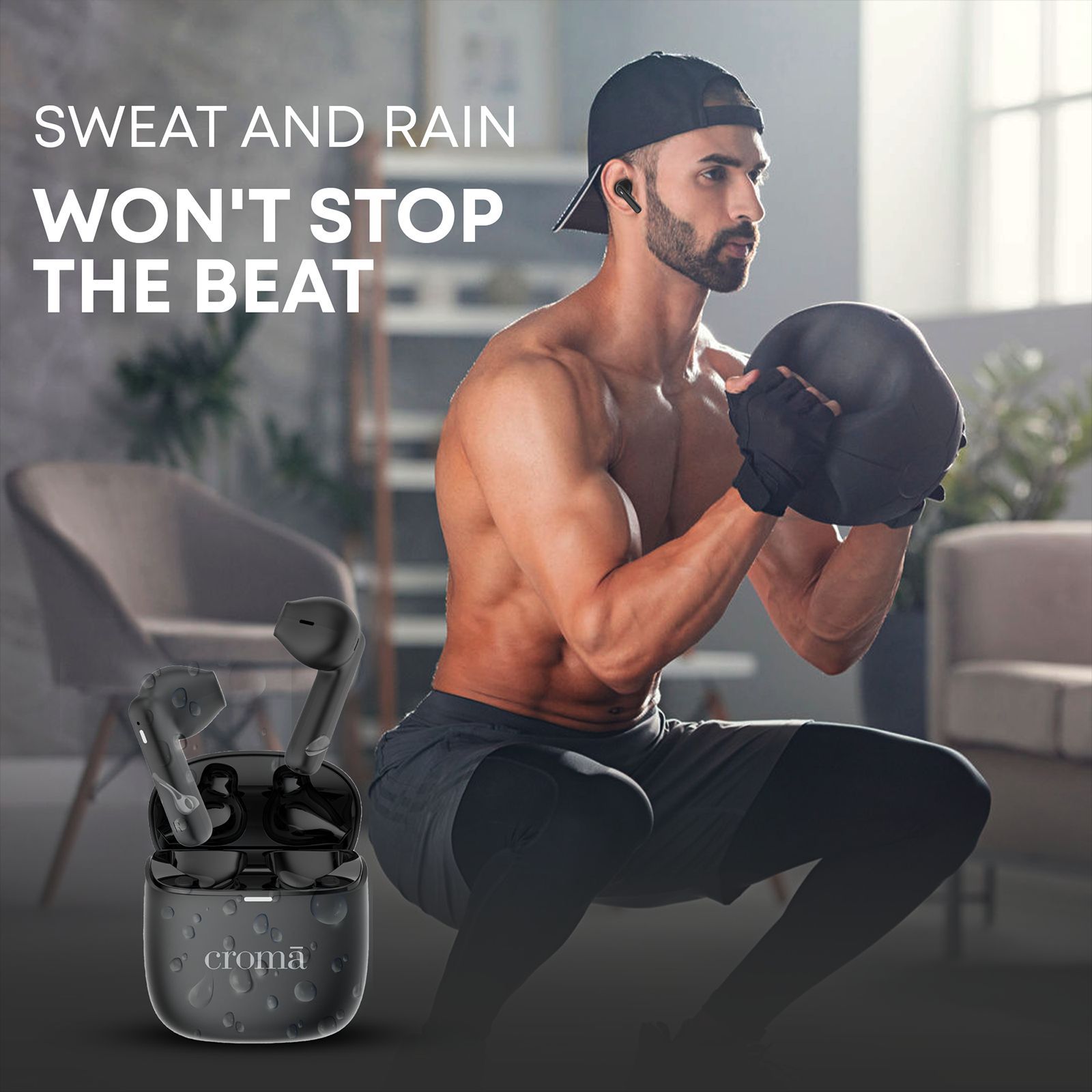 Croma TWS Earbuds (Sweat & Water Resistant, Upto 32 Hours Playback, Black) Croma TWS Earbuds (Sweat & Water Resistant, Upto 32 Hours Playback, Black)_10