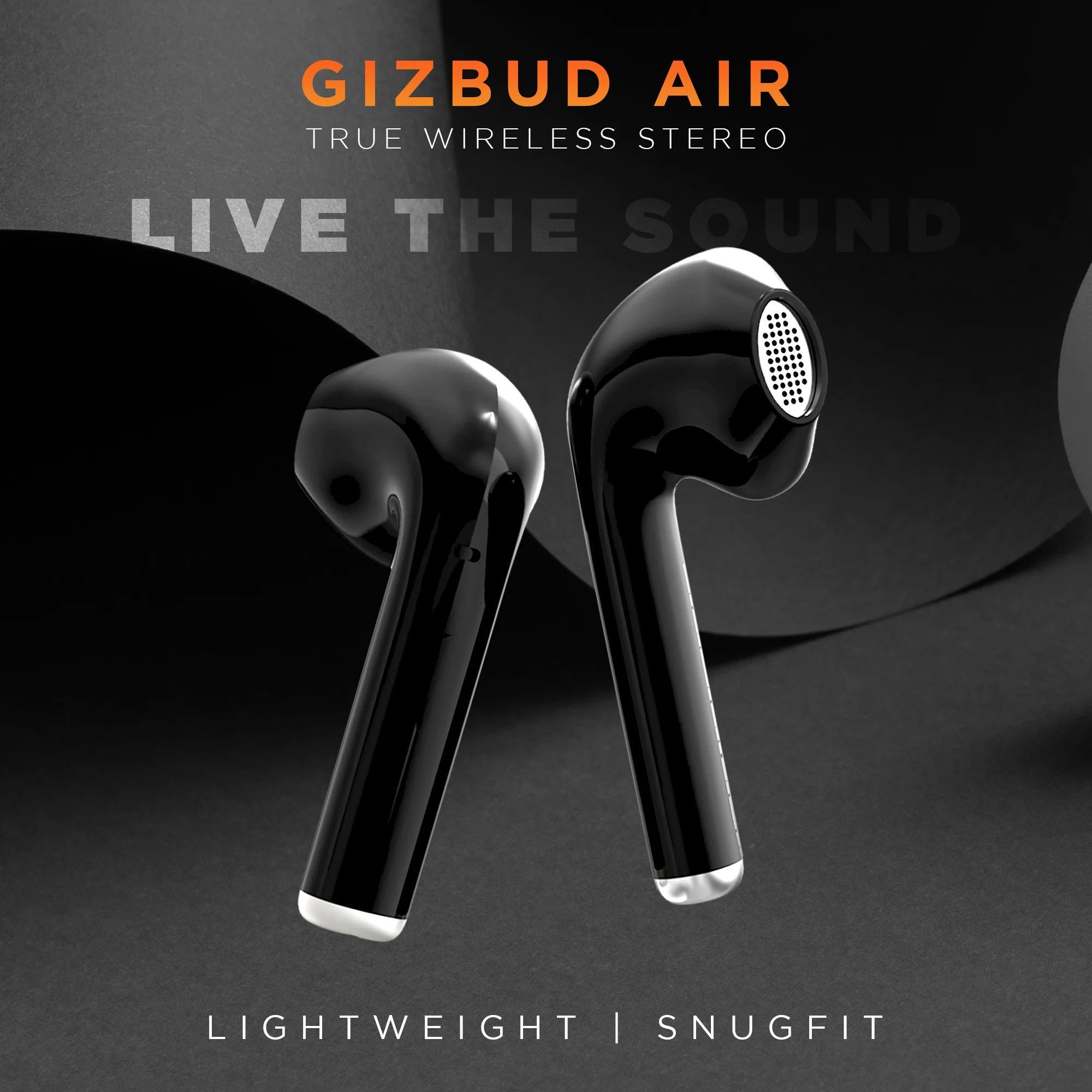 Gizmore 801 Air TWS Earbuds with Environmental Noise Cancellation (IPX5 Water Resistant, 25 Hours Playback, Black)_5