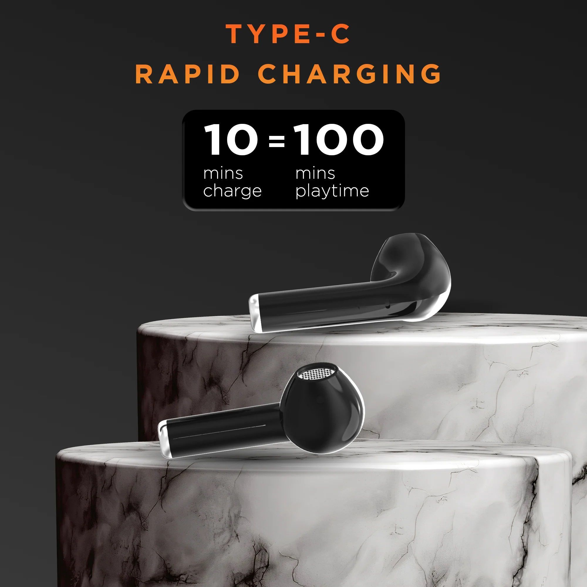 Gizmore 801 Air TWS Earbuds with Environmental Noise Cancellation (IPX5 Water Resistant, 25 Hours Playback, Black)_3