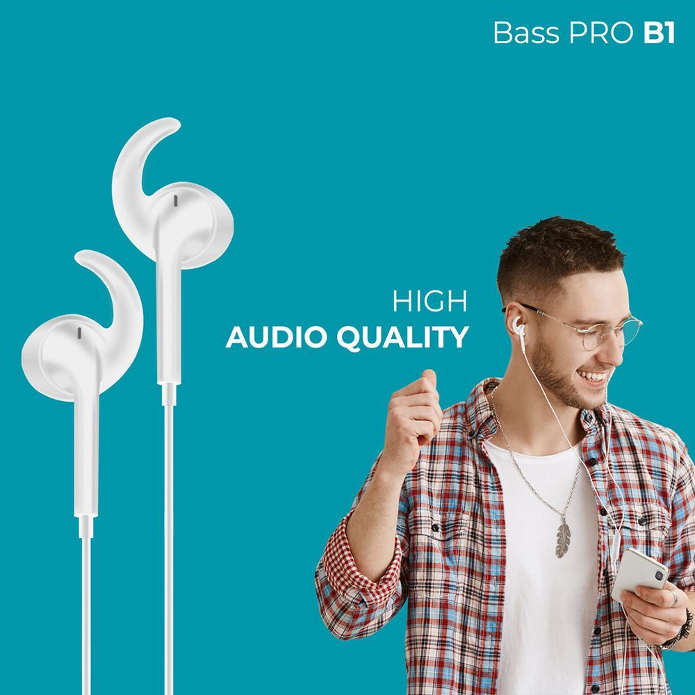 Foxin Bass PRO B1 FOXEAR0013 Wired Earphone with Mic (In Ear, White)_6
